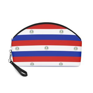 Flag Paraguay Red White Blue Tricolor National Banner With Coat Arms Symbolizing Makeup Bag