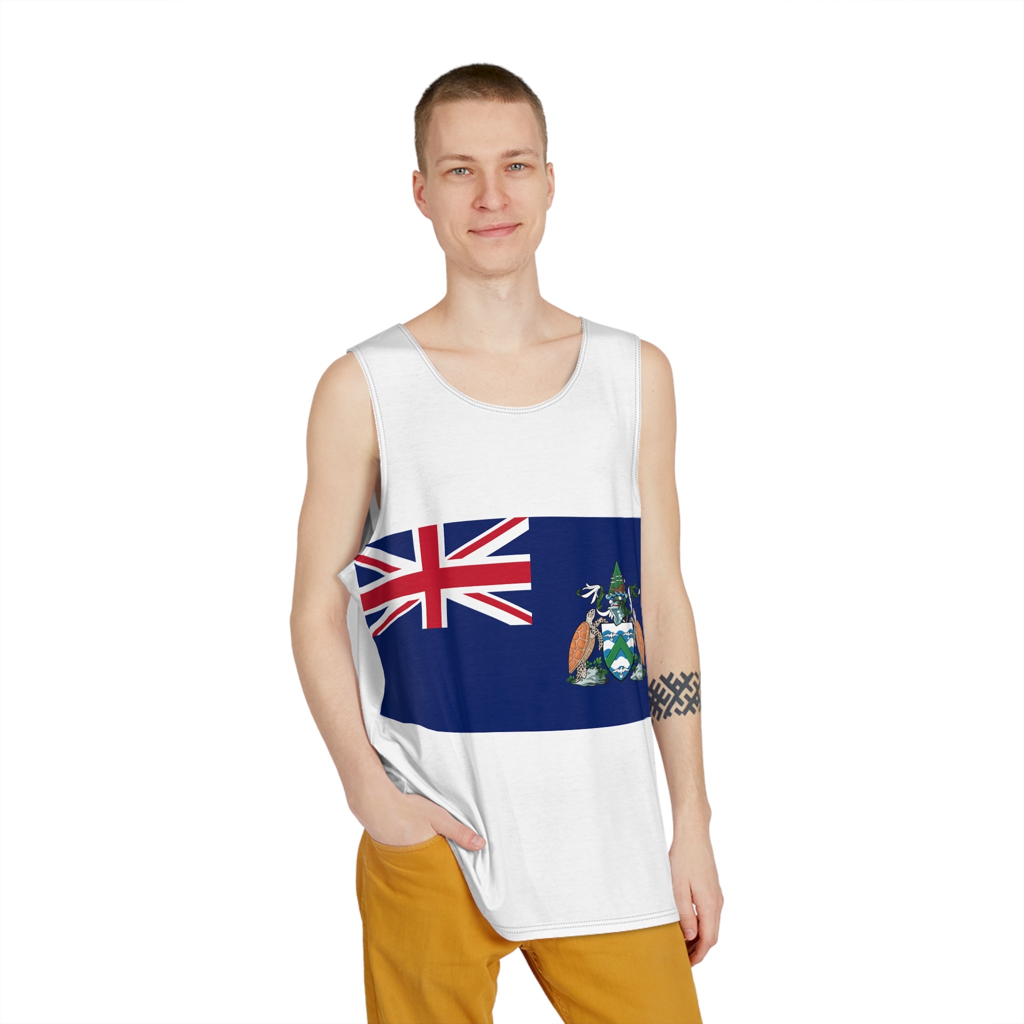 Flag of Ascension Island Mens Tank Aop - Image 3