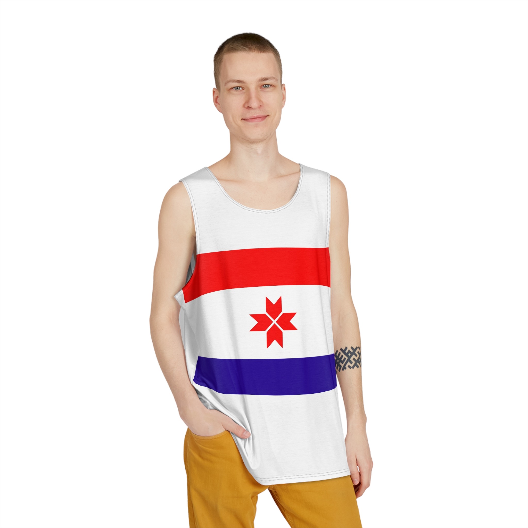 Flag of Mordovia Mens Tank Aop - Image 3