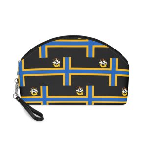 Flag Caithness Scotland Regional Flag With Black Nordic Cross Outlined Yello Makeup Bag