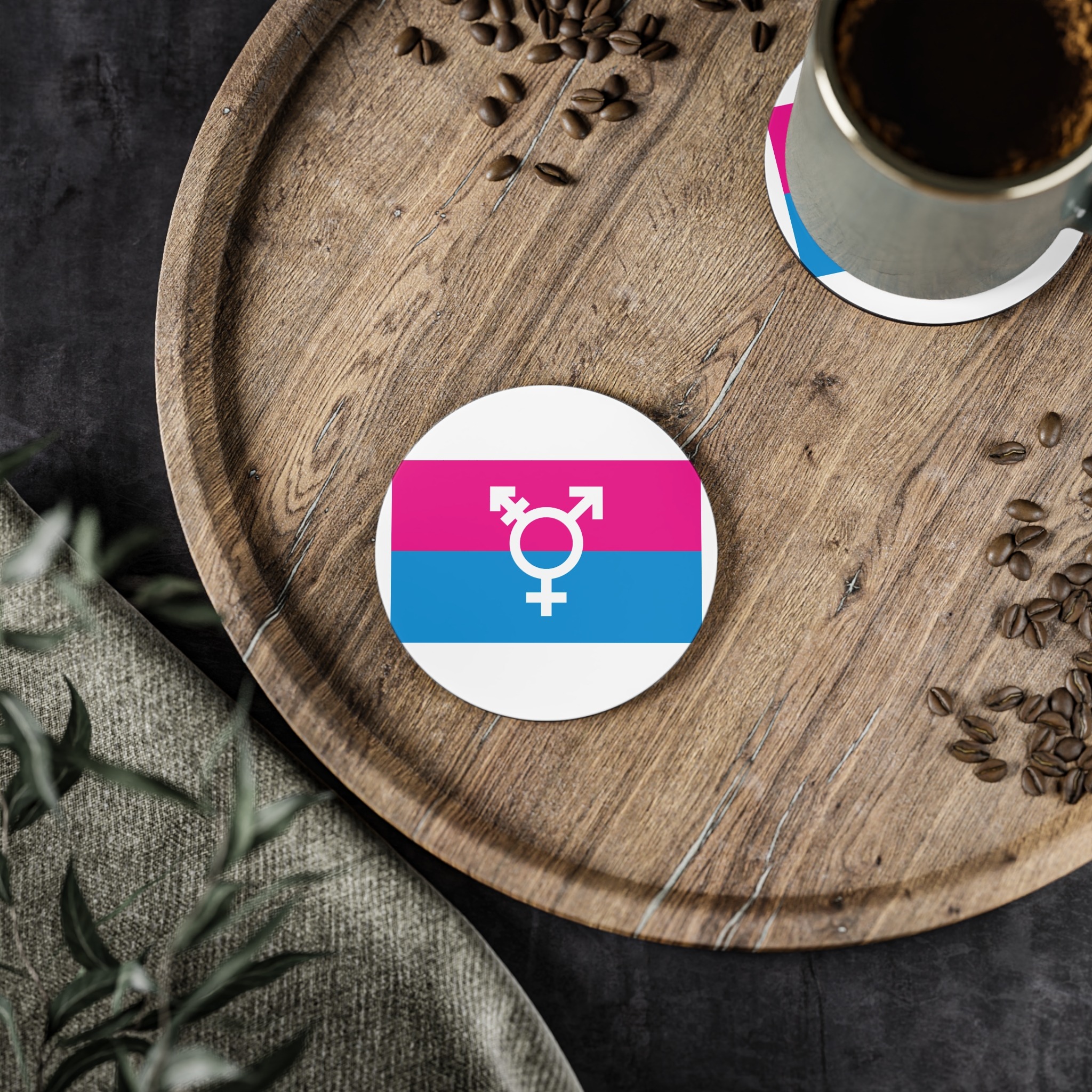 Trans Flag Lindsay Design Coasters - Image 2