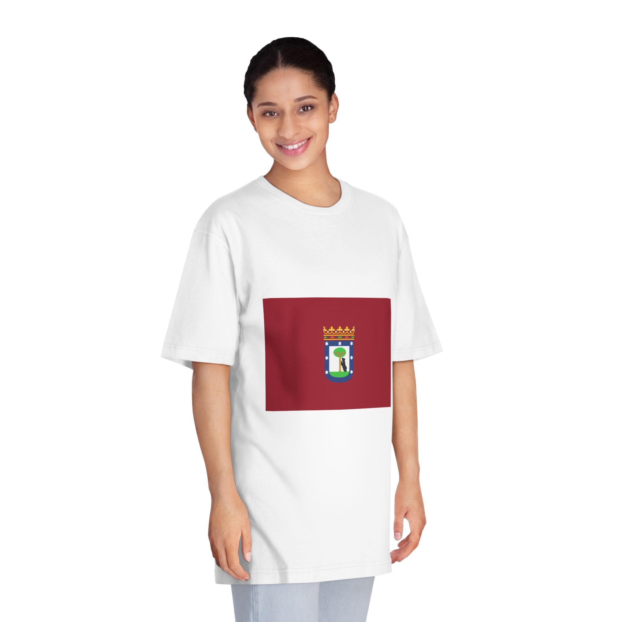 Bandera de La Ciudad de Madrid Unisex Classic Crewneck T Shirt - Image 3