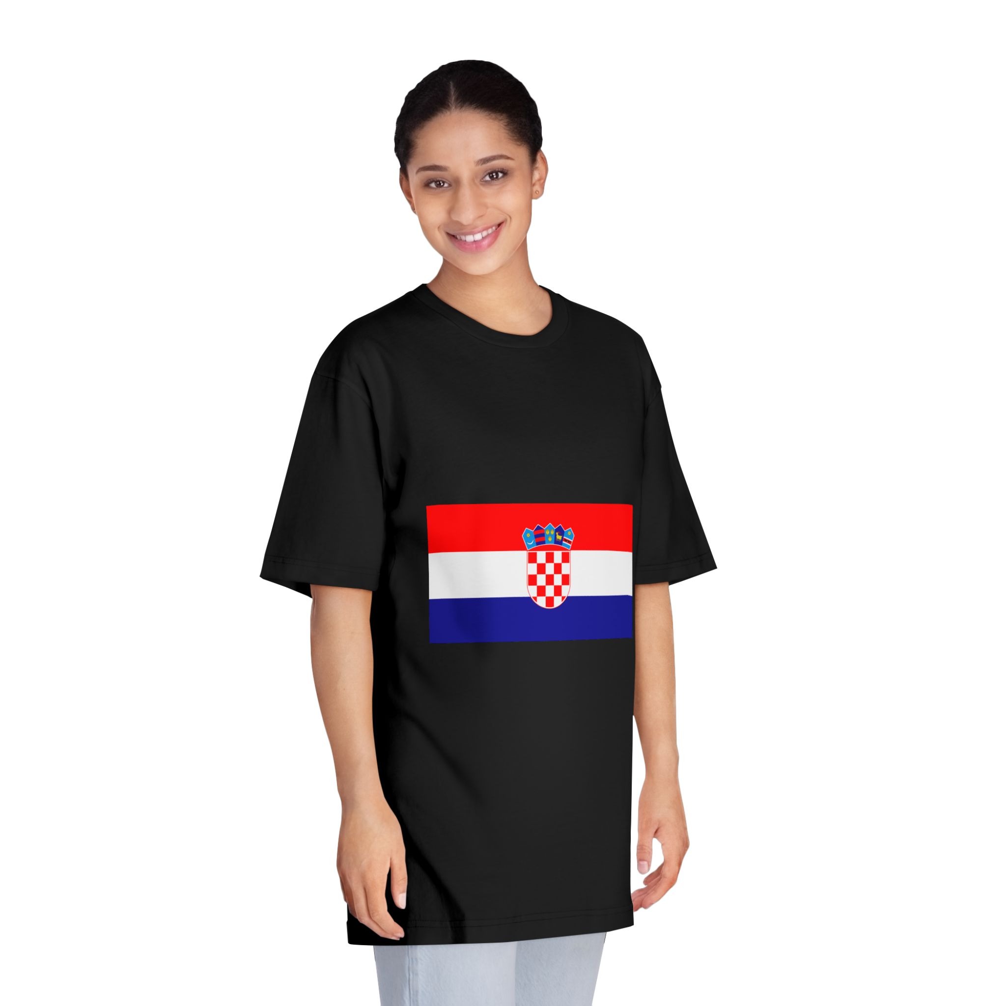Flag of Croatia Unisex Classic Crewneck T Shirt - Image 7