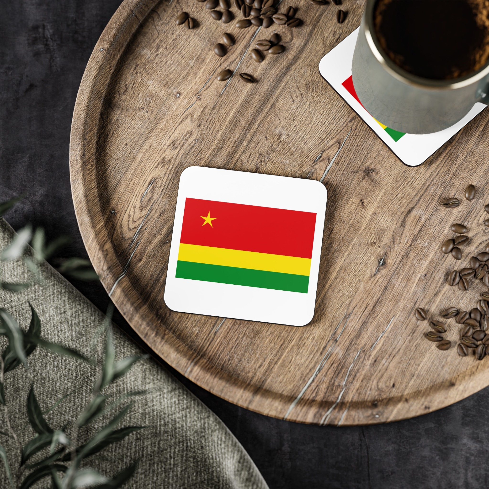 Proposed Nationalist Flag Reunion Blue Red Green Yellow Stripes Regional Banner Inde Coasters - Image 5