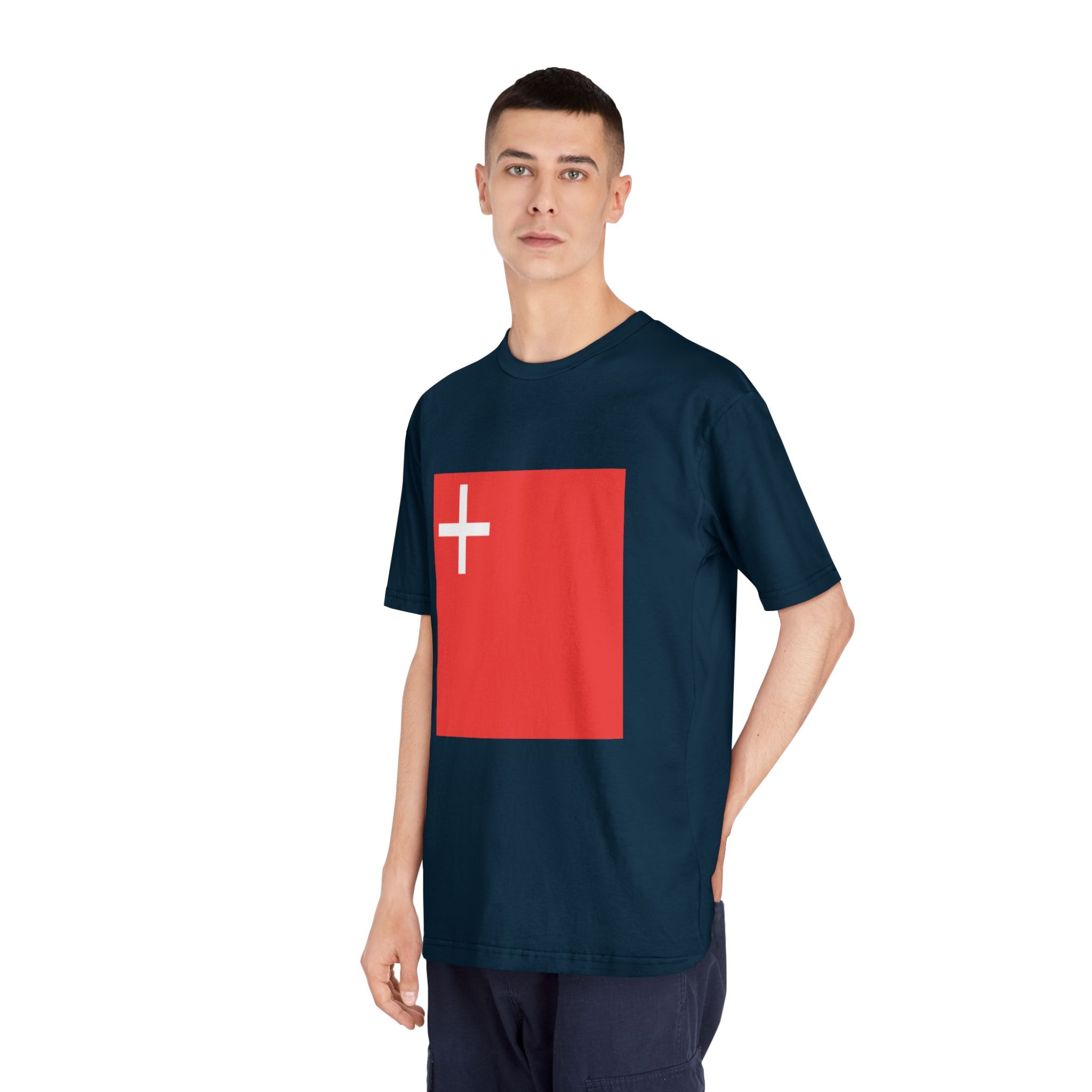 Flag of Canton of Schwyz Unisex Classic Crewneck T Shirt - Image 20