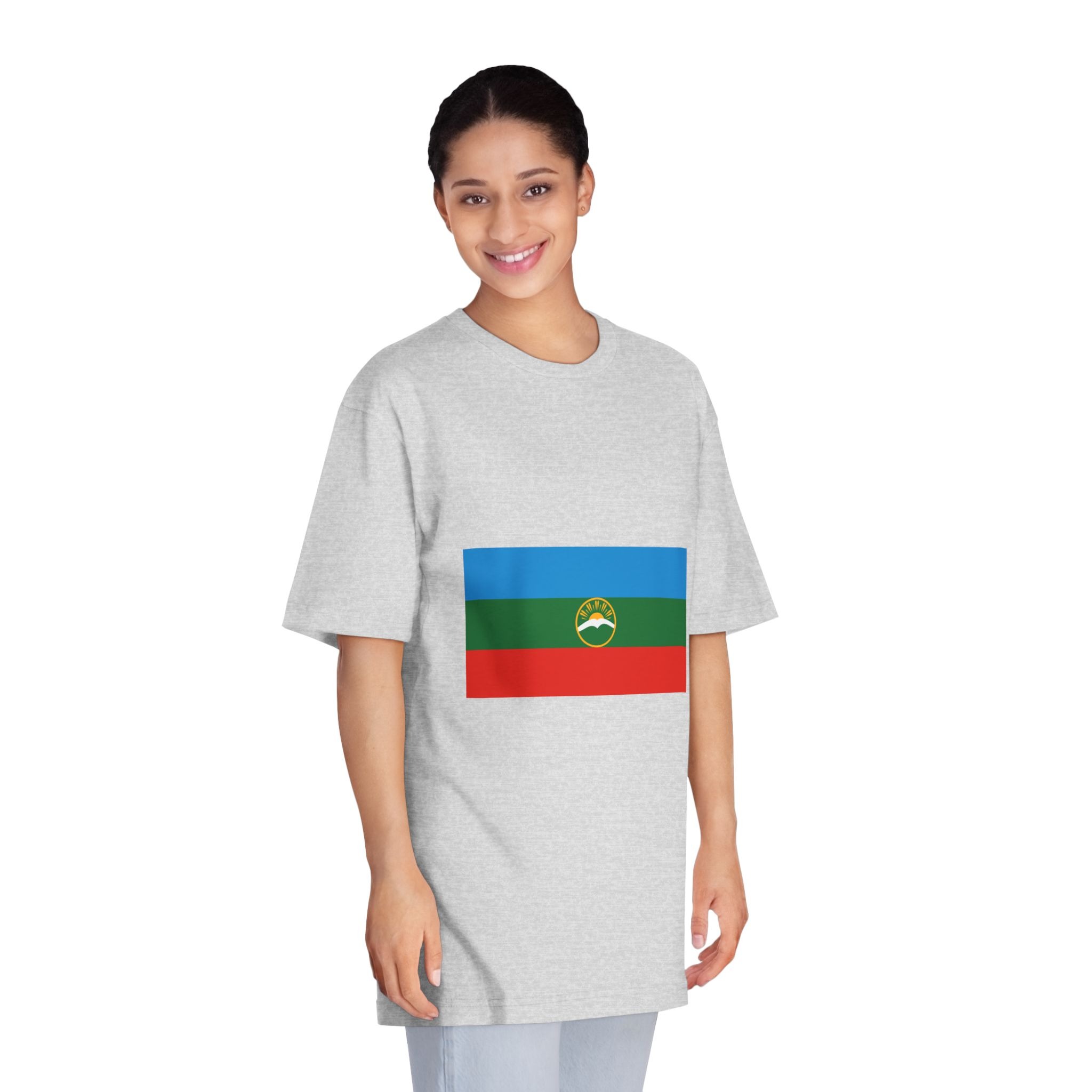 Flag of Karachay Cherkessia Unisex Classic Crewneck T Shirt - Image 15