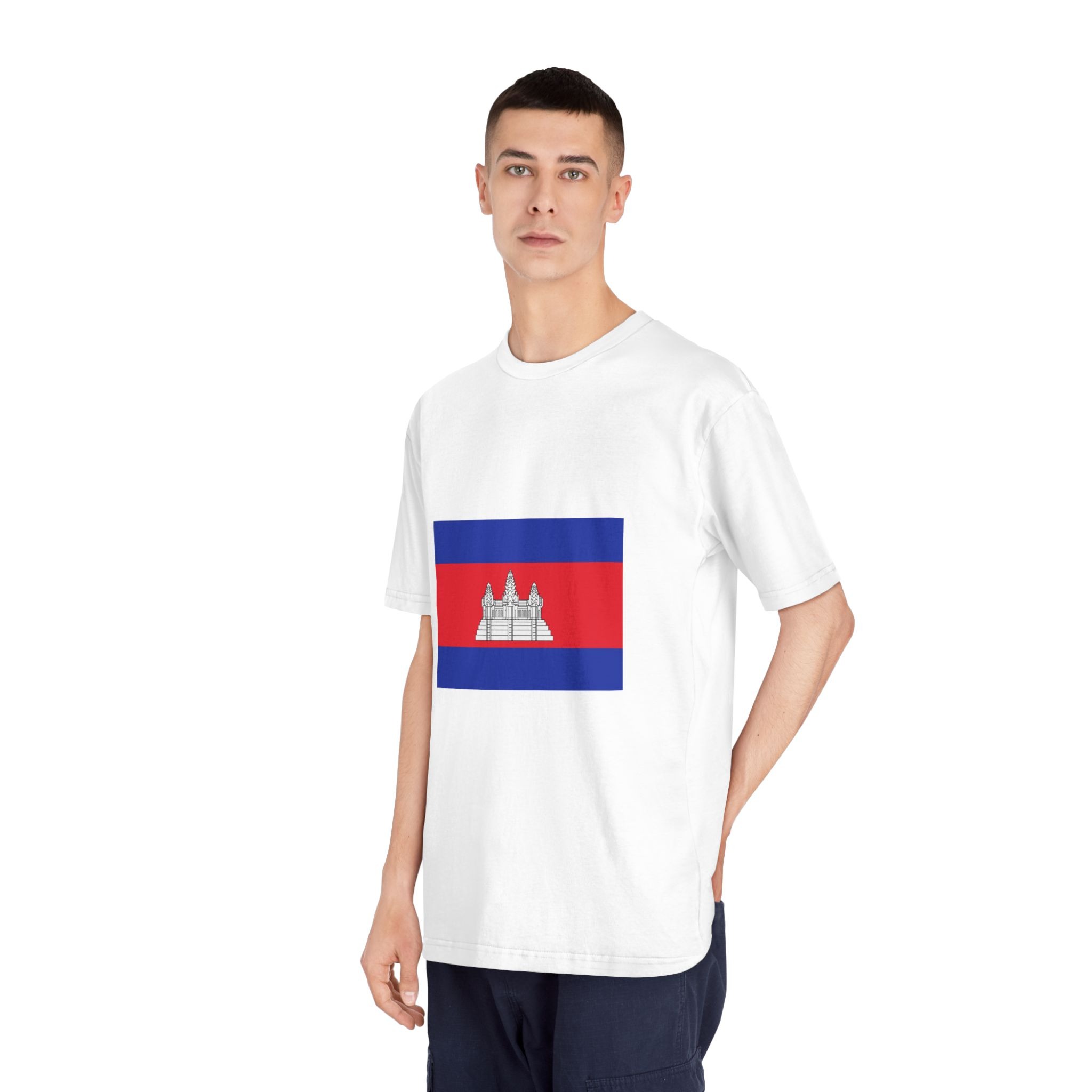 Flag of Cambodia Unisex Classic Crewneck T Shirt - Image 4