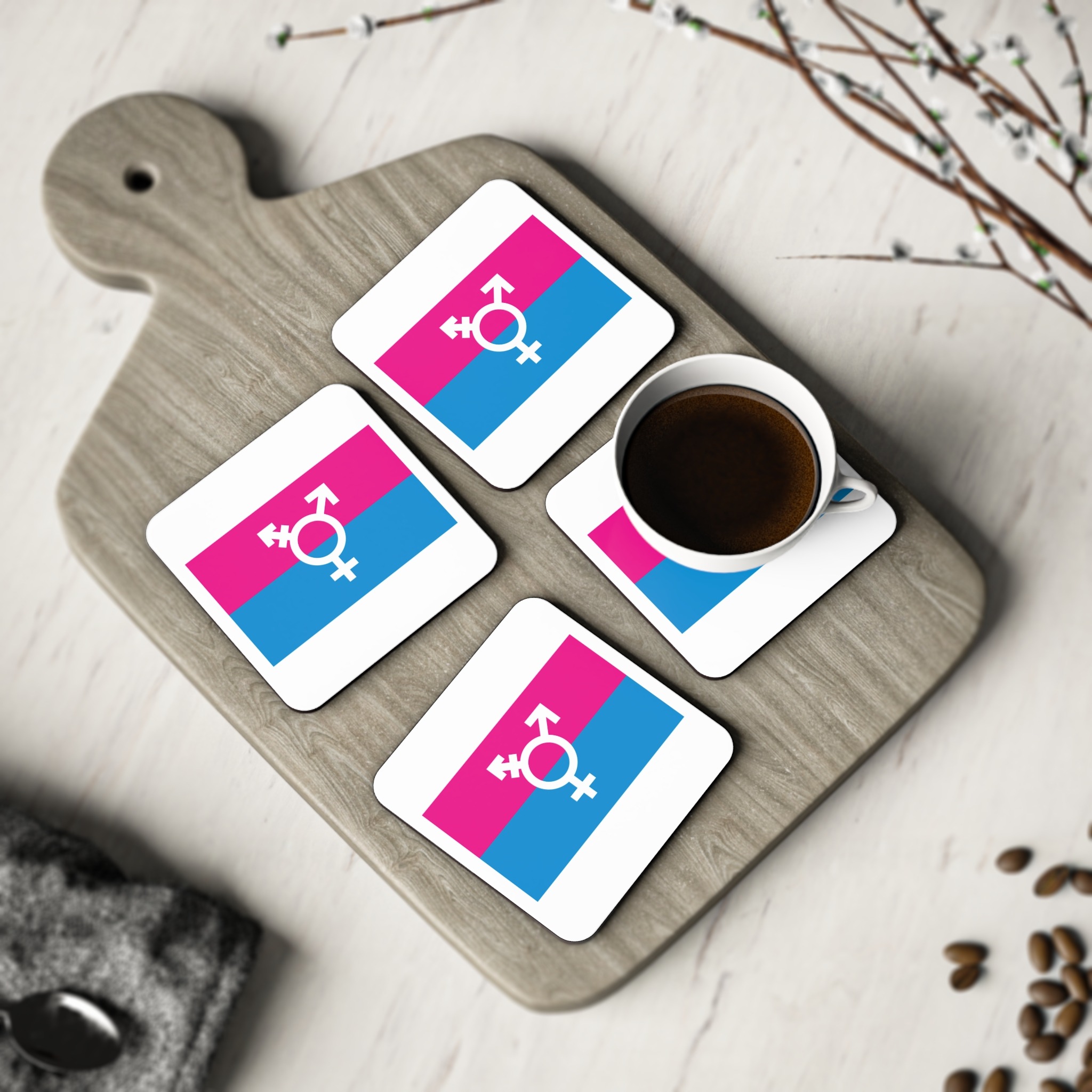 Trans Flag Lindsay Design Coasters - Image 8