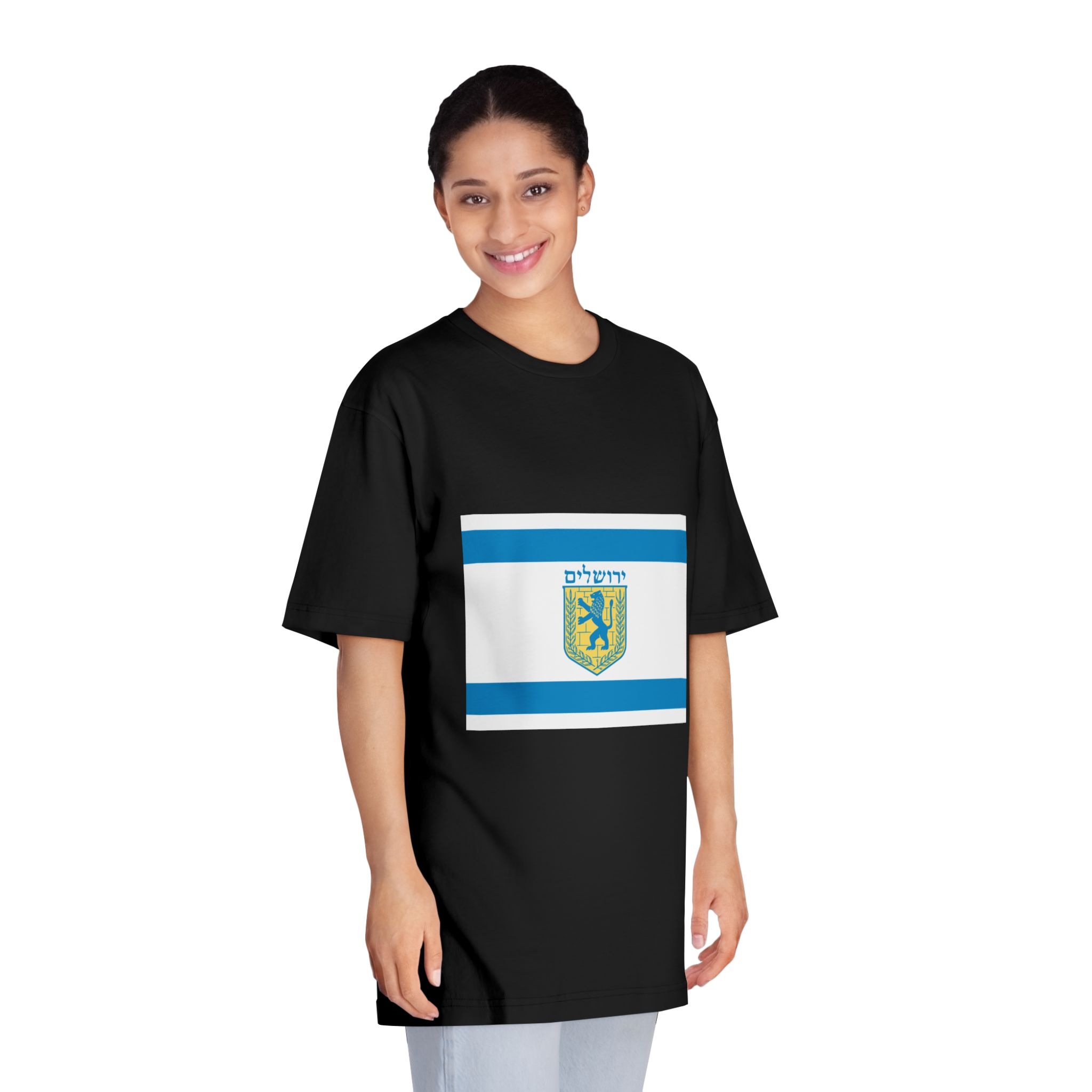 Flag of Jerusalem Unisex Classic Crewneck T Shirt - Image 7