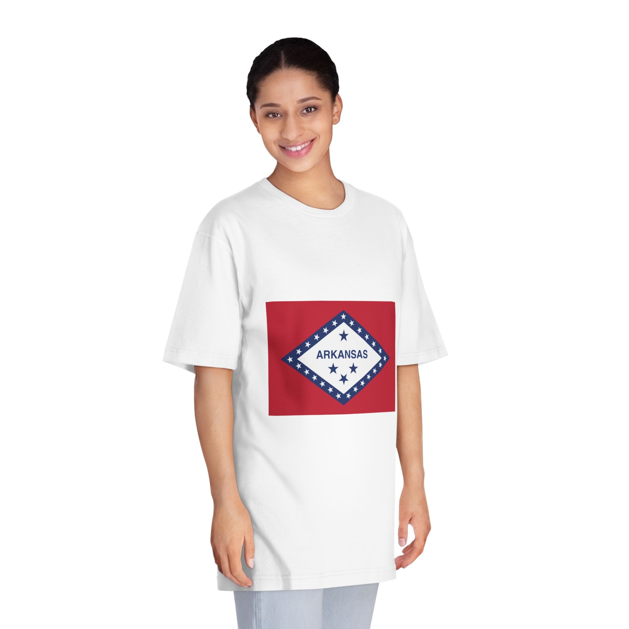 Flag of Arkansas Unisex Classic Crewneck T Shirt - Image 3