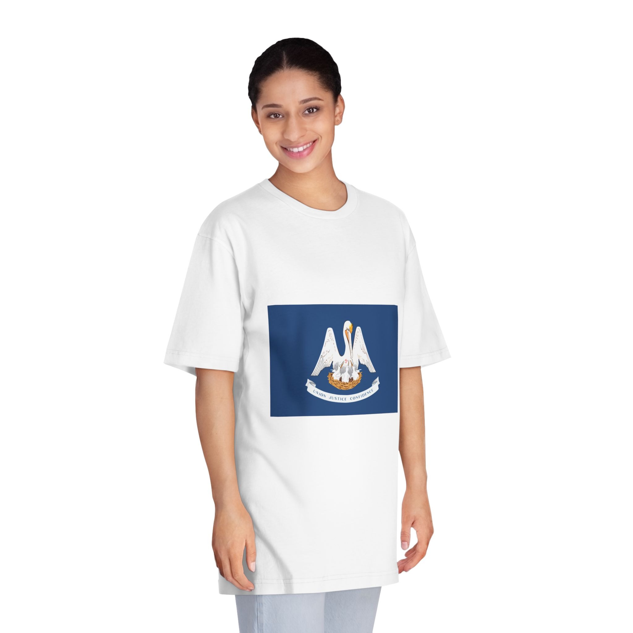 Flag of Louisiana Unisex Classic Crewneck T Shirt - Image 3
