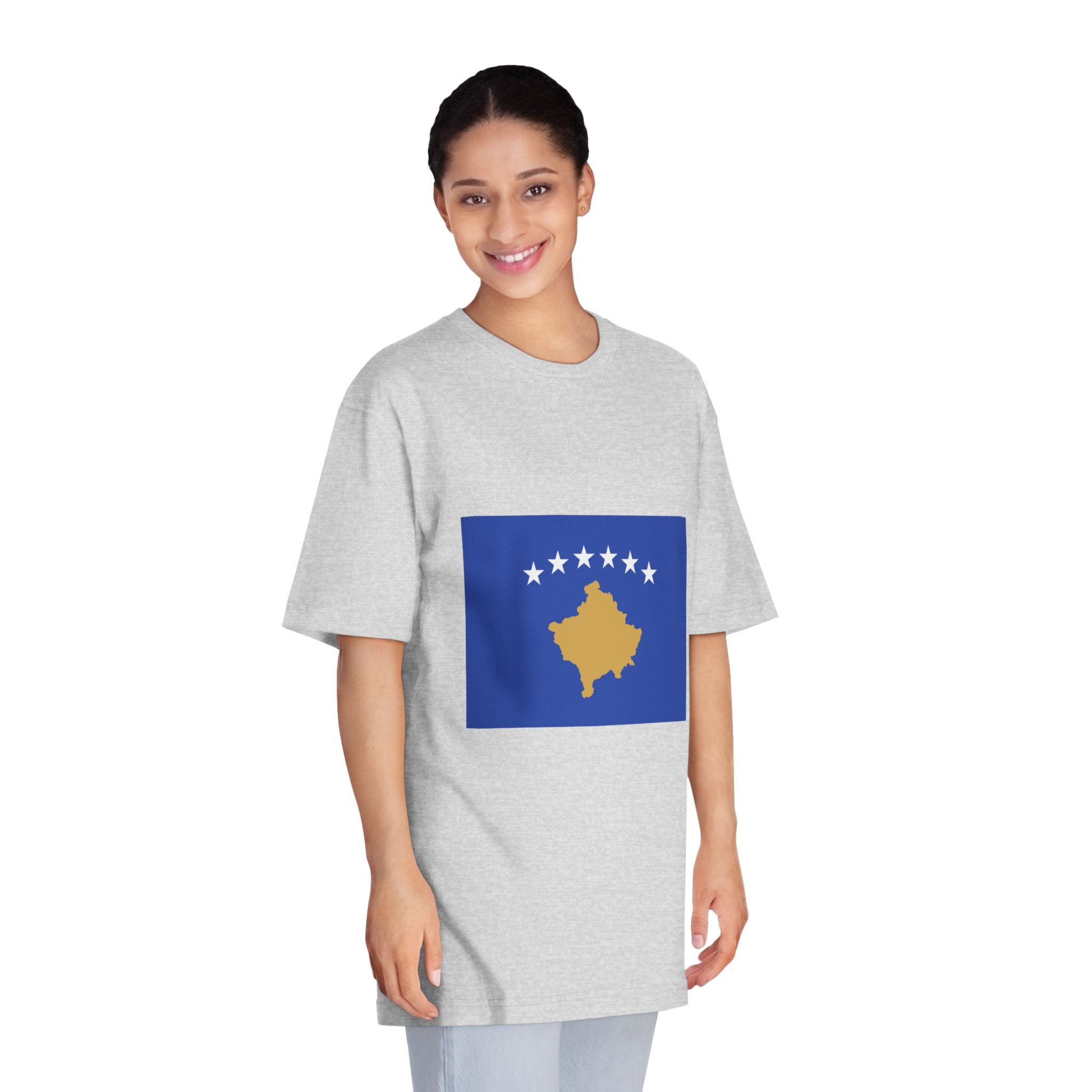 Flag of Kosovo Unisex Classic Crewneck T Shirt - Image 15