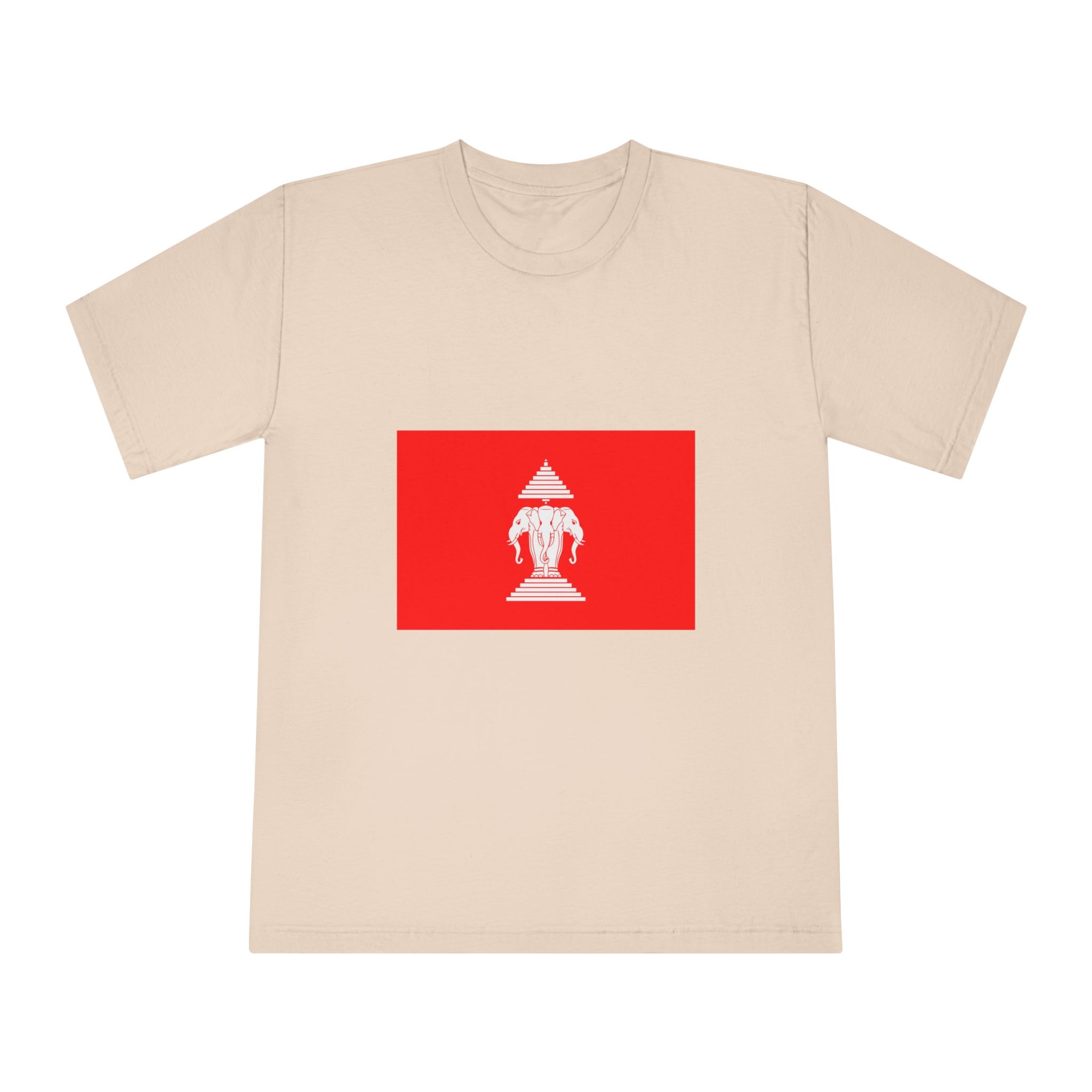 Flag of Laos 1952 1975 Unisex Classic Crewneck T Shirt - Image 9