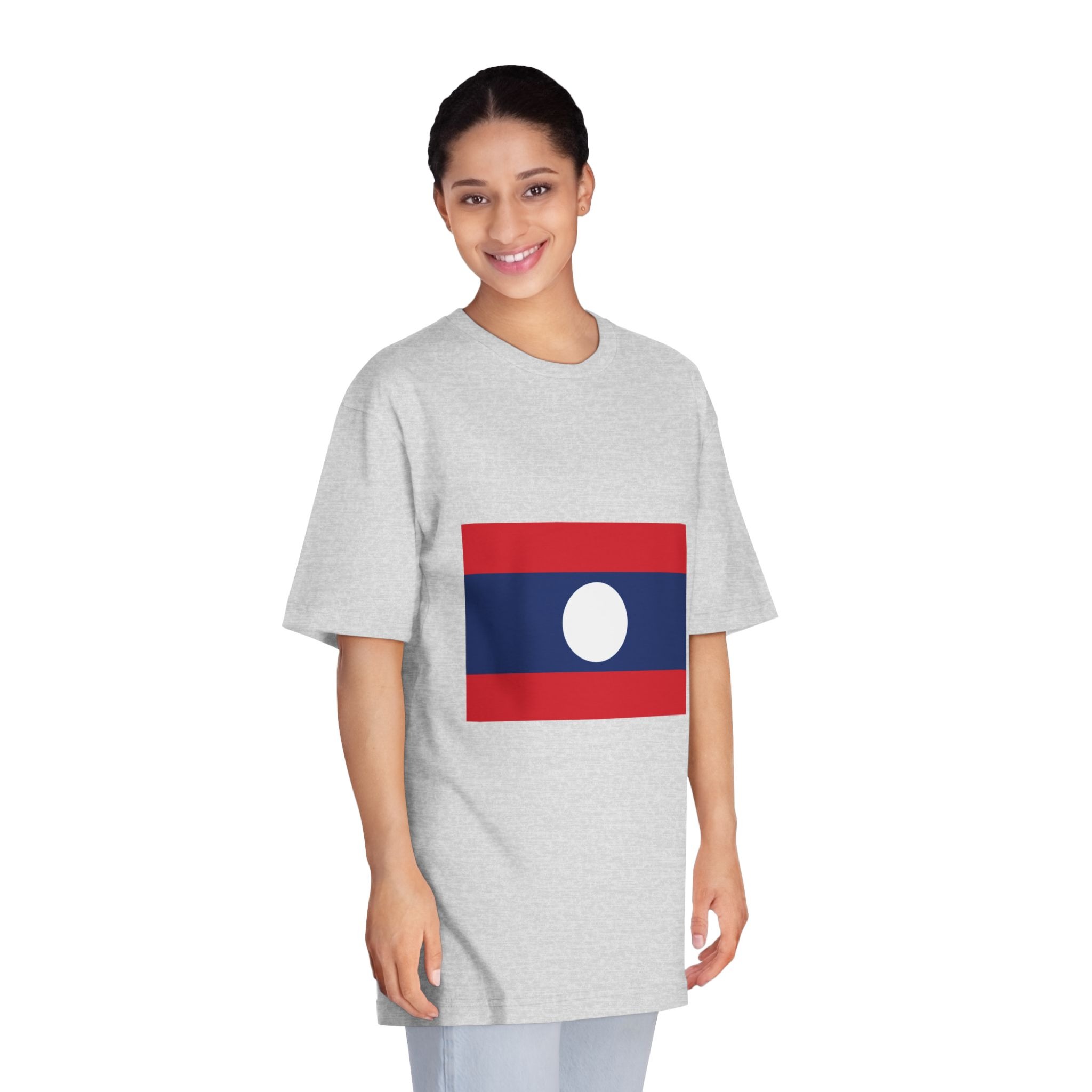Flag of Laos Unisex Classic Crewneck T Shirt - Image 15