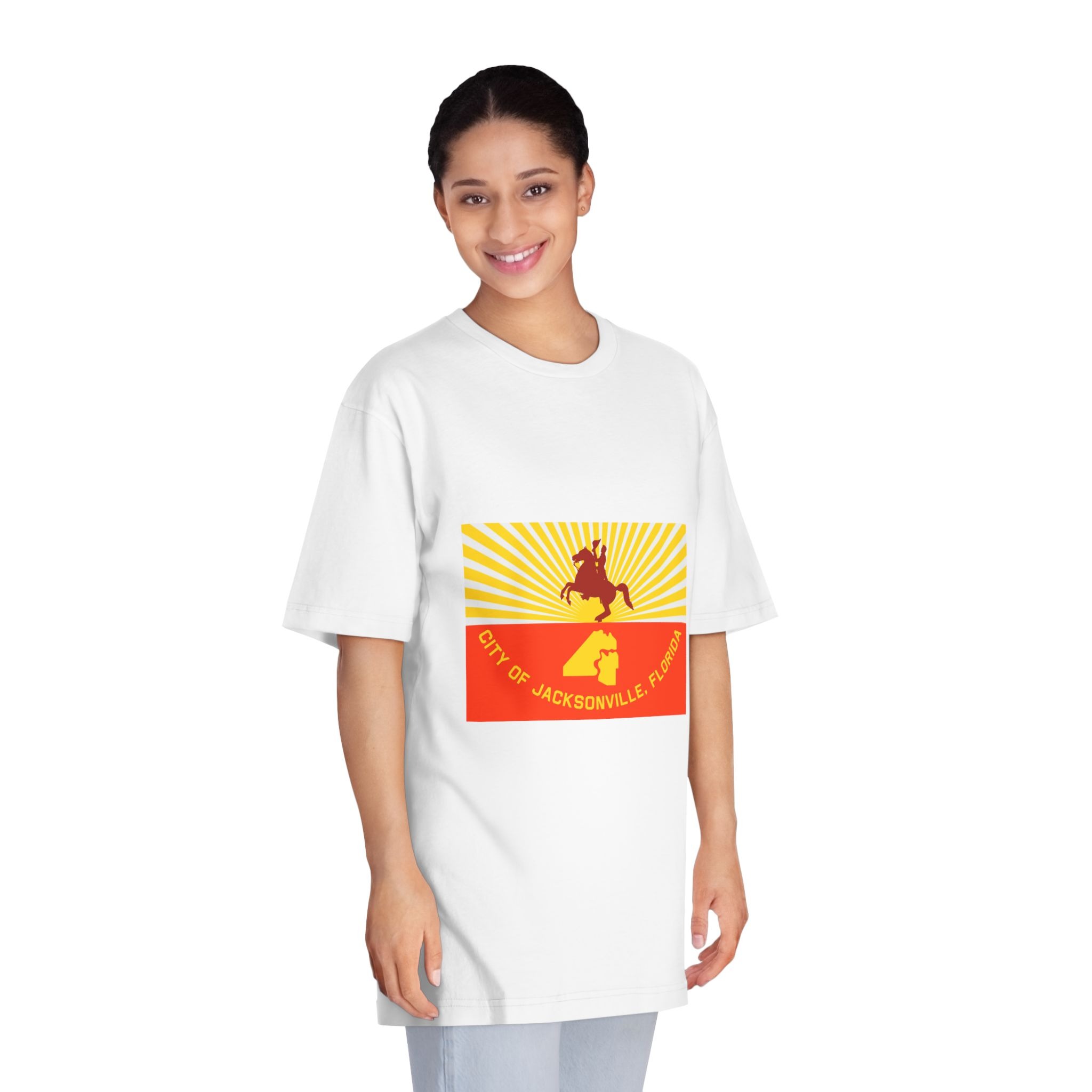 Flag of Jacksonville Florida Unisex Classic Crewneck T Shirt - Image 3