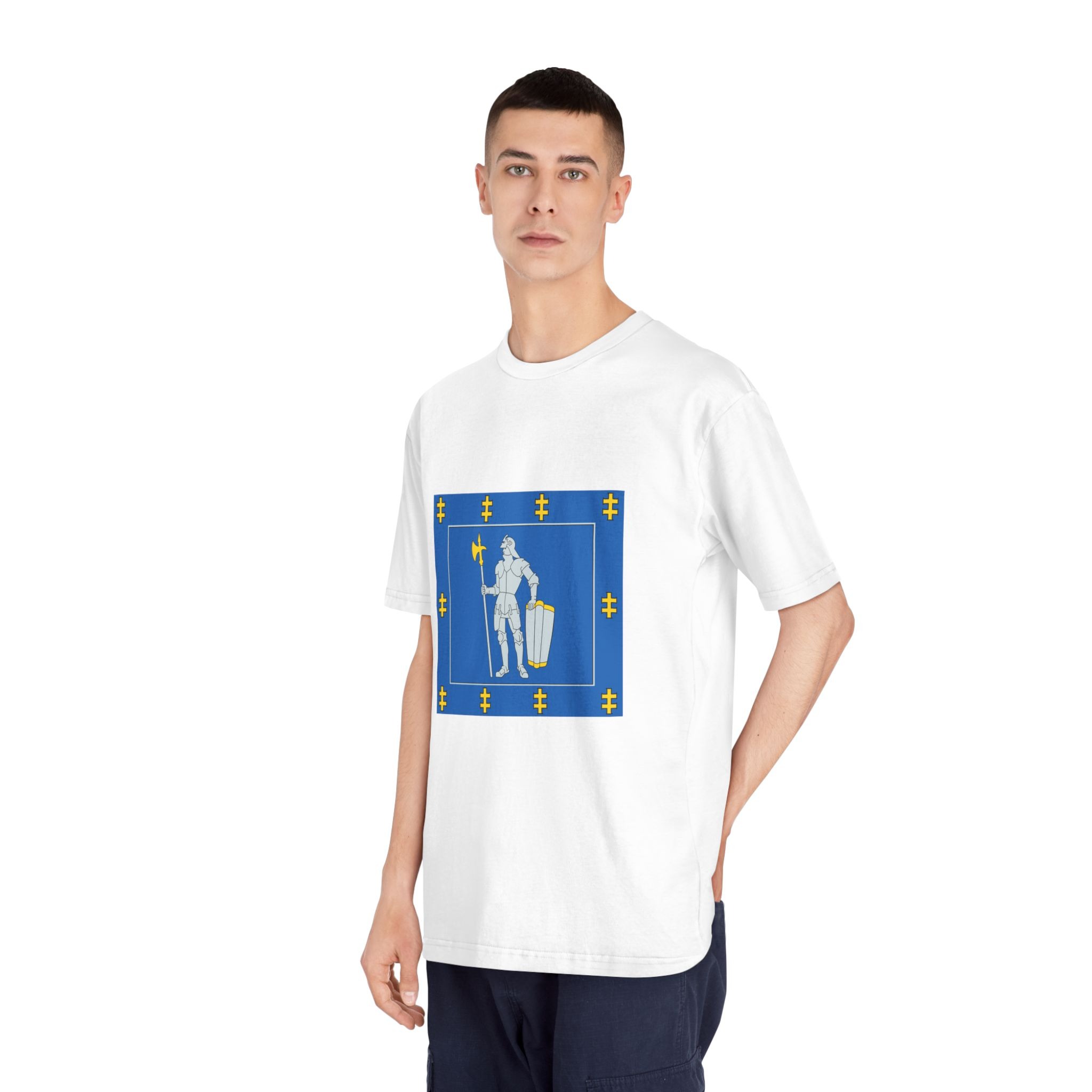 Alytus County Flag Unisex Classic Crewneck T Shirt - Image 4
