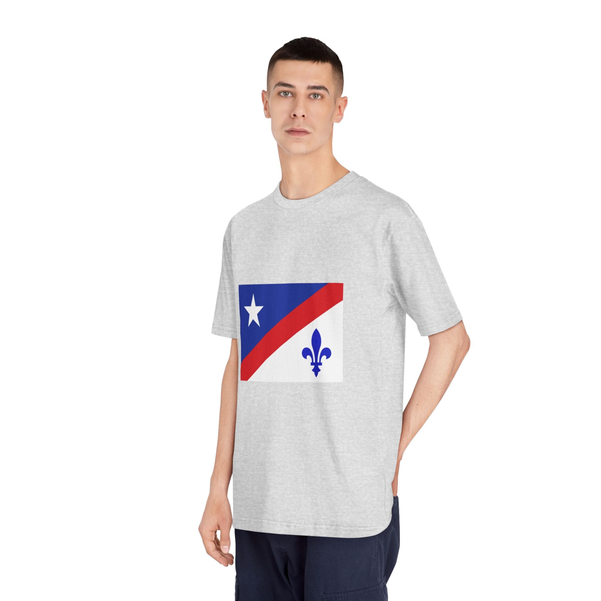 Drapeau Francoamericain Frenchamerican Tricolor Flag Symbol Francophone Comm Unisex Classic Crewneck T Shirt - Image 16