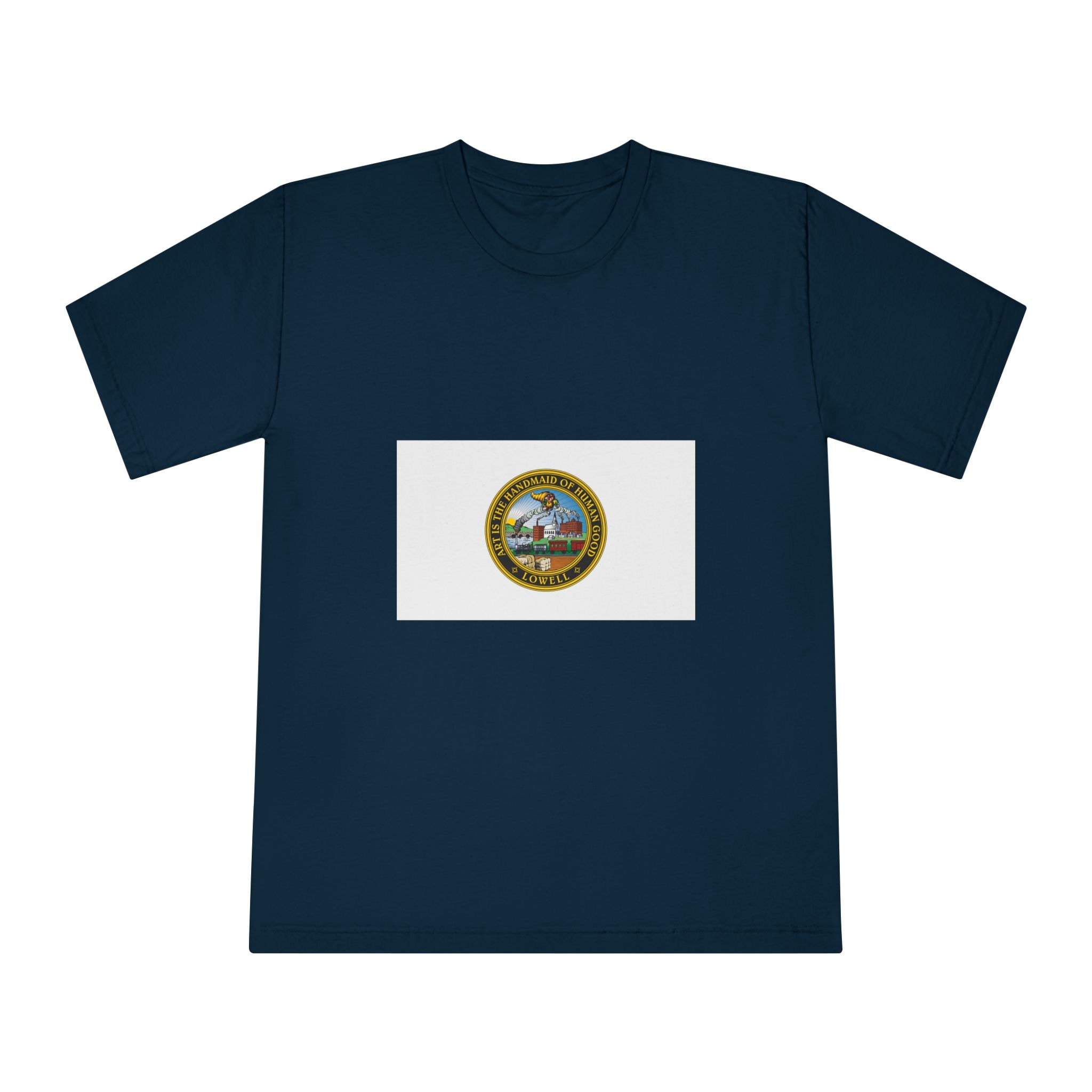 Flag of Lowell, Massachusetts Unisex Classic Crewneck T Shirt - Image 17