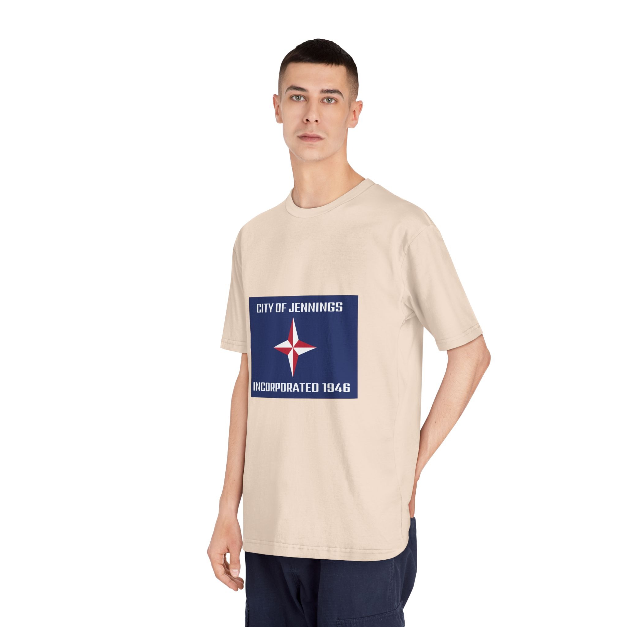 Flag of Jennings, Missouri Unisex Classic Crewneck T Shirt - Image 12