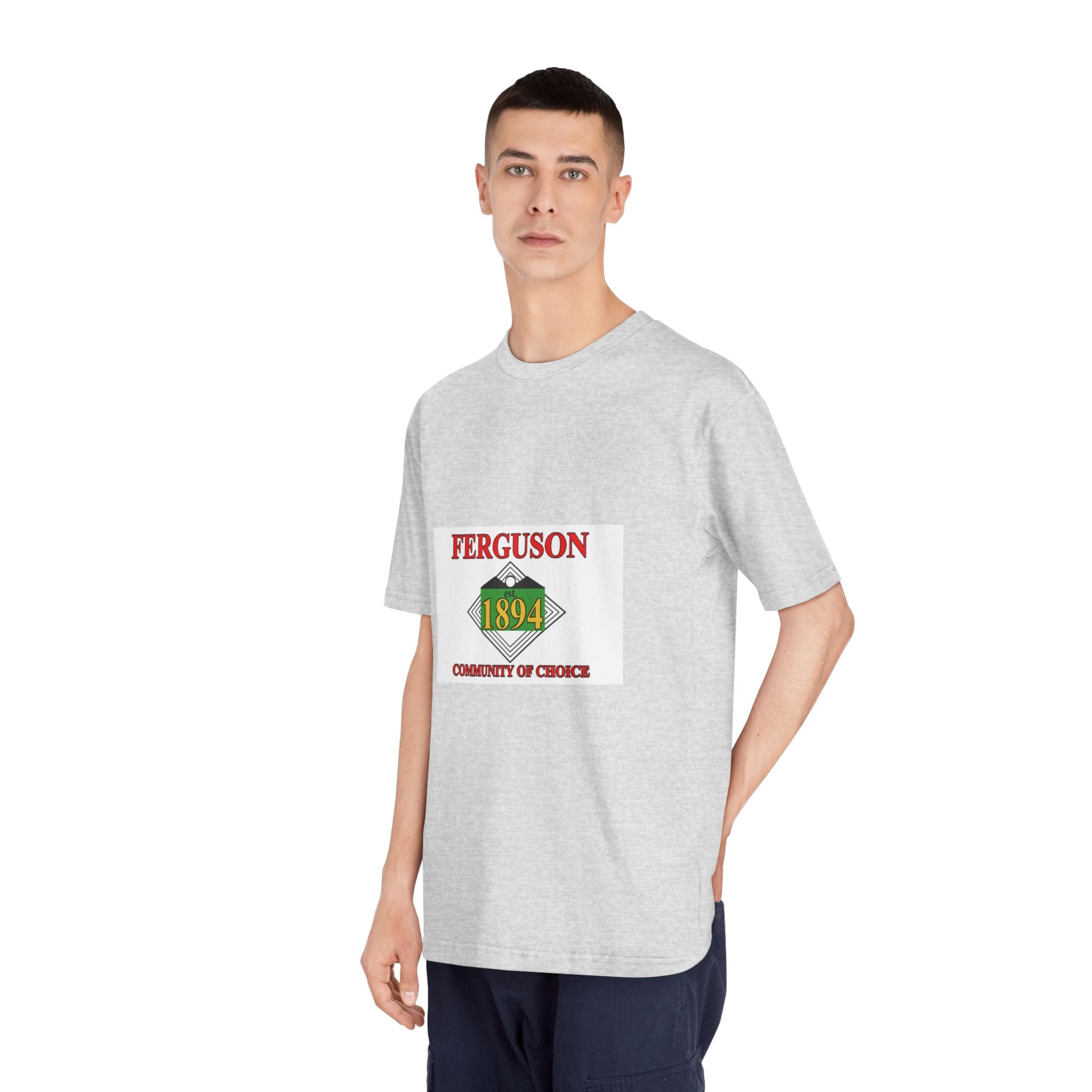 Flag of Ferguson, Missouri Unisex Classic Crewneck T Shirt - Image 16