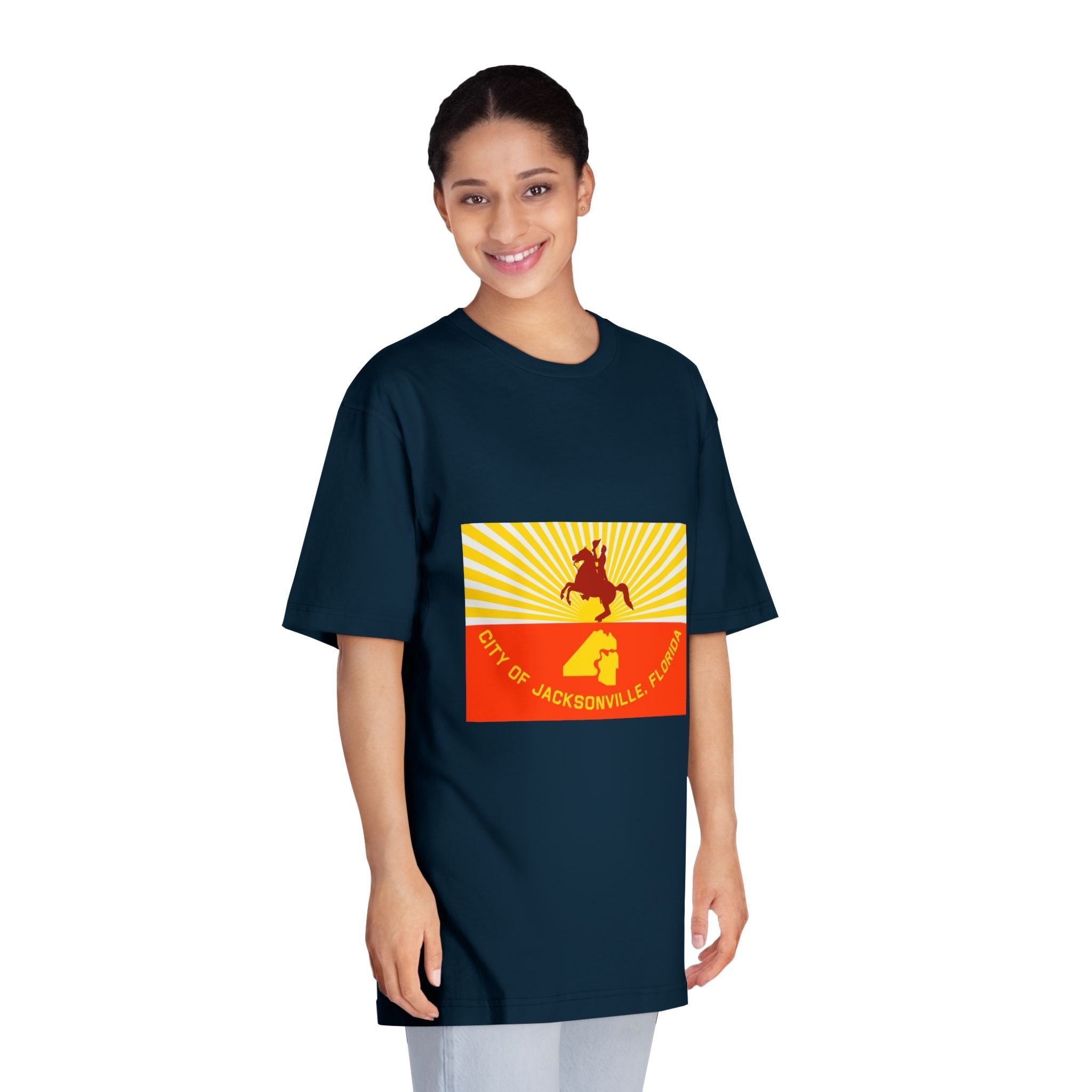 Flag of Jacksonville Florida Unisex Classic Crewneck T Shirt - Image 19