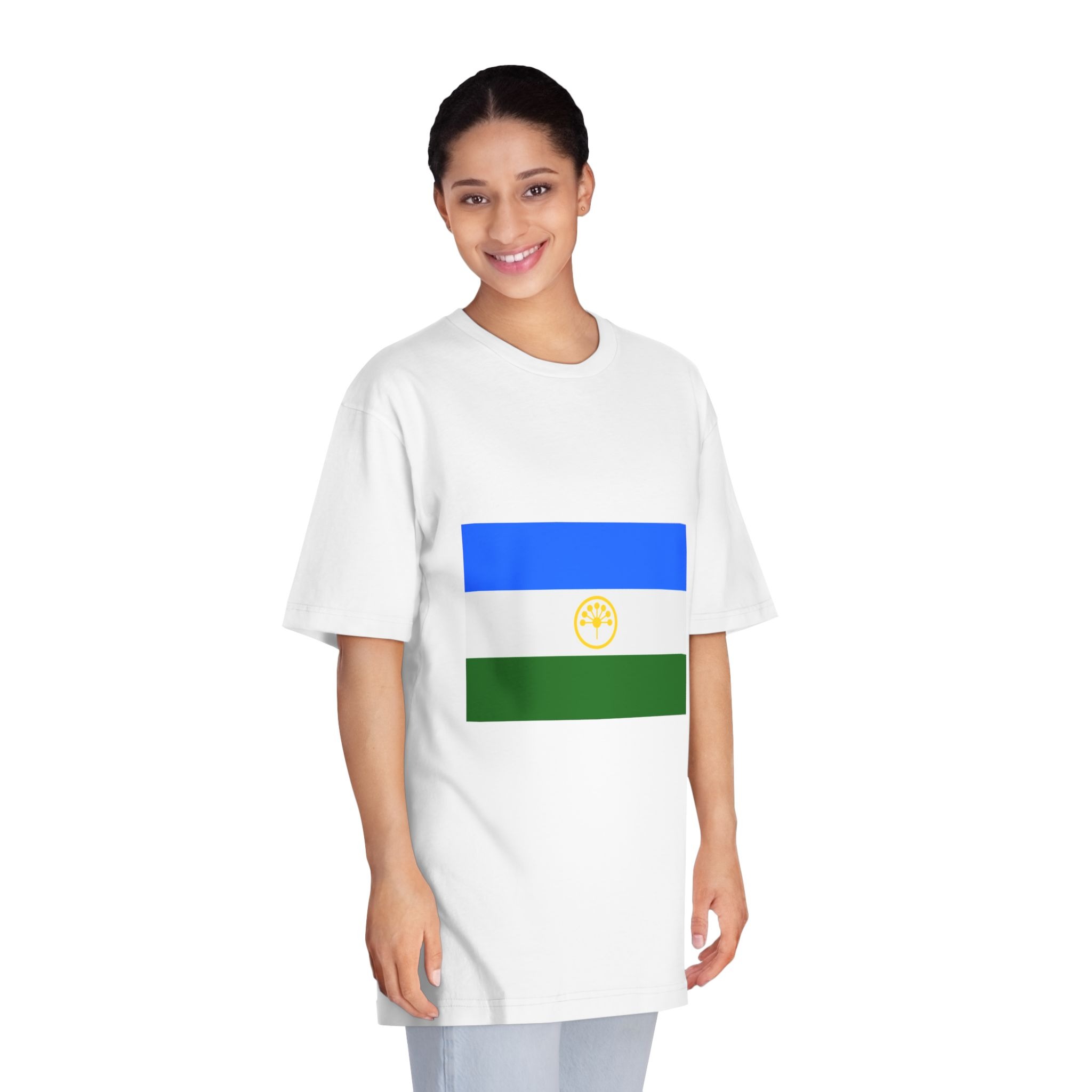 Flag of Bashkortostan Unisex Classic Crewneck T Shirt - Image 3