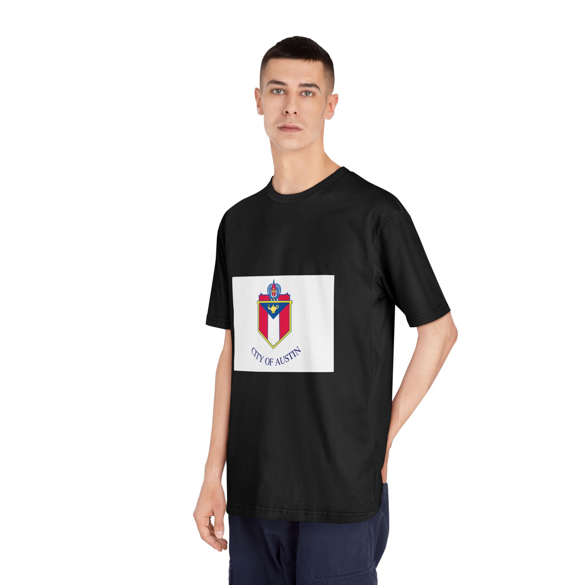 Flag of Austin, Texas Unisex Classic Crewneck T Shirt - Image 8