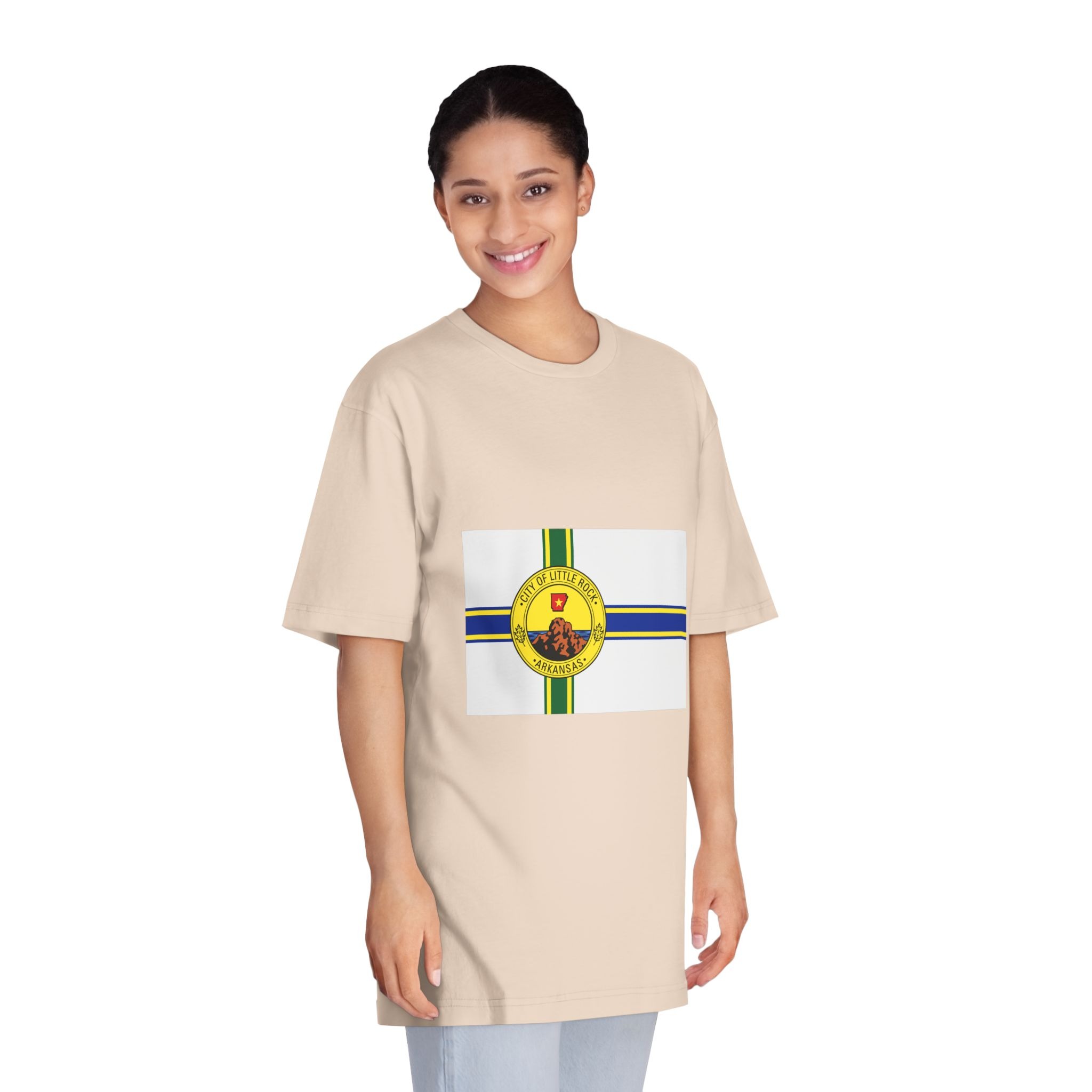 Flag of Little Rock, Arkansas Unisex Classic Crewneck T Shirt - Image 11
