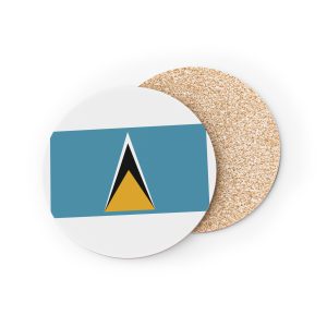National Flag Saint Lucia With Iconic Triangles Coasters