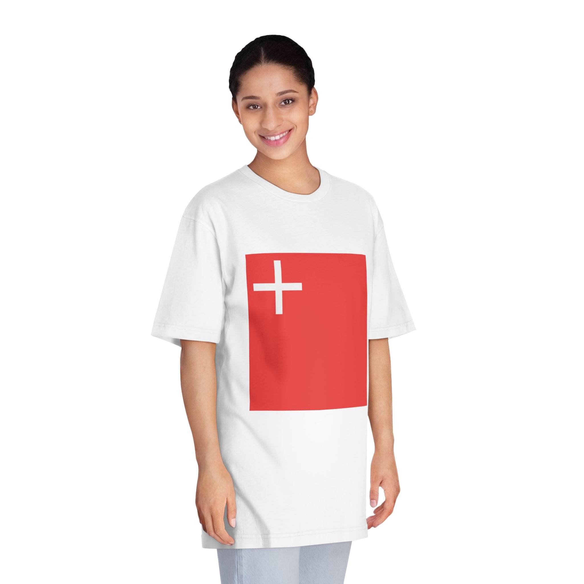 Flag of Canton of Schwyz Unisex Classic Crewneck T Shirt - Image 3