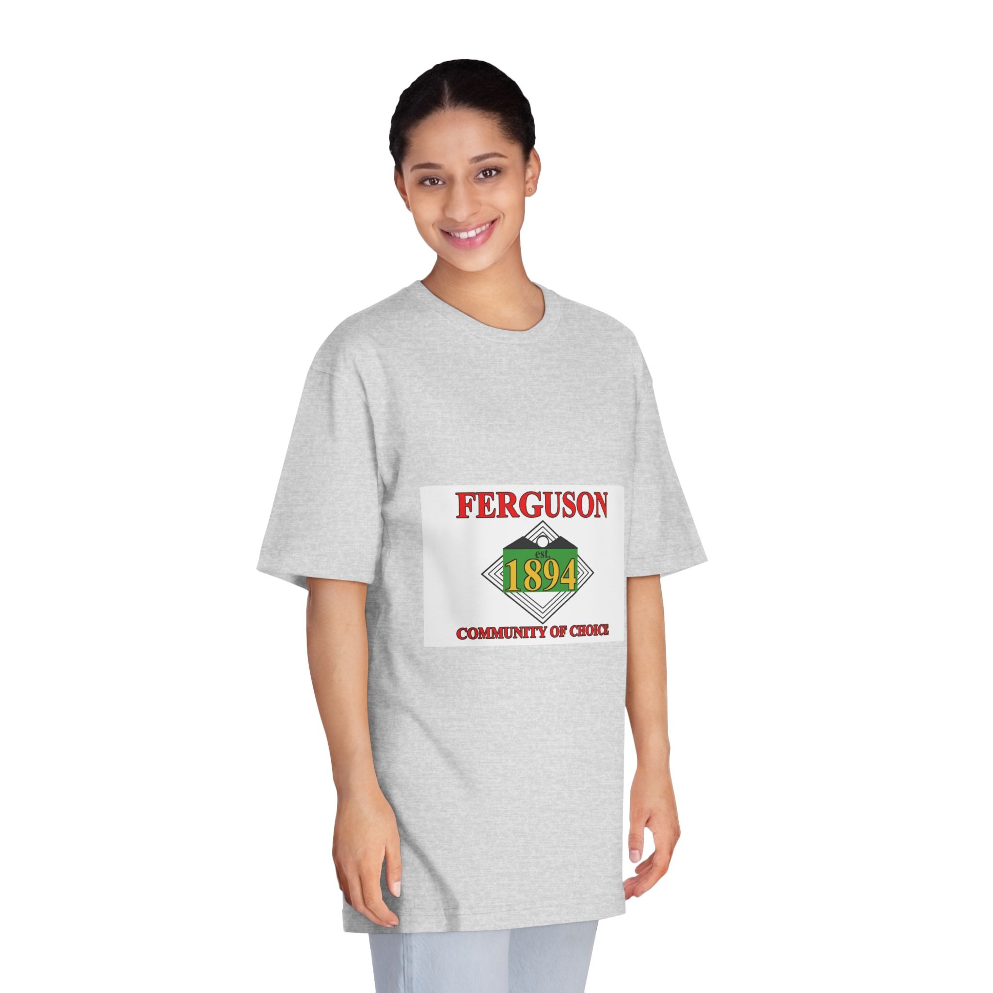 Flag of Ferguson, Missouri Unisex Classic Crewneck T Shirt - Image 15
