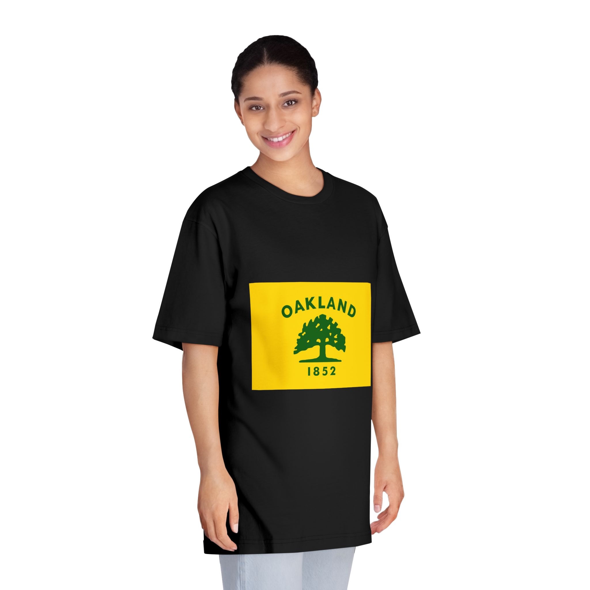 Flag of Oakland California Unisex Classic Crewneck T Shirt - Image 7
