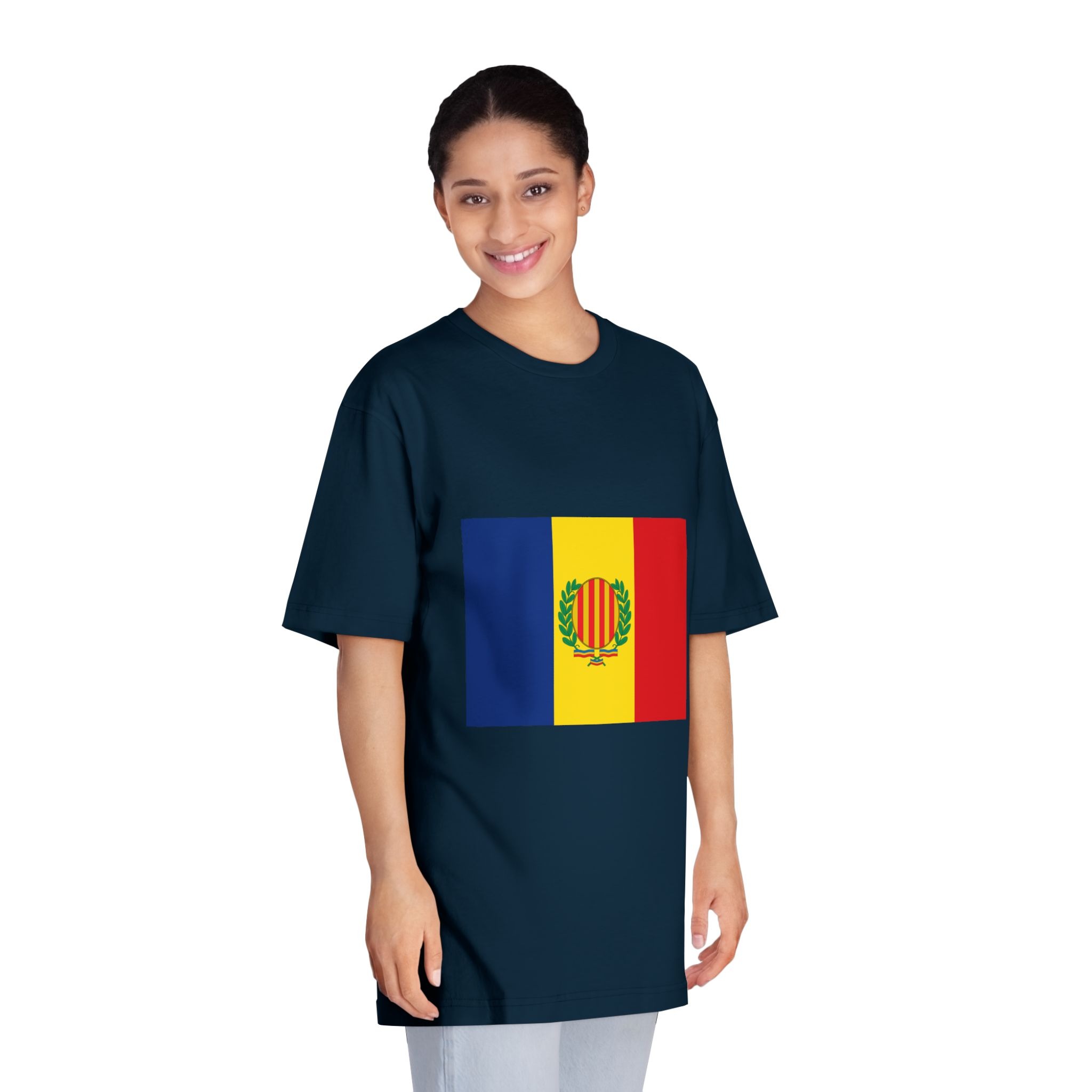 Bandera de San Julián de Loria Unisex Classic Crewneck T Shirt - Image 19