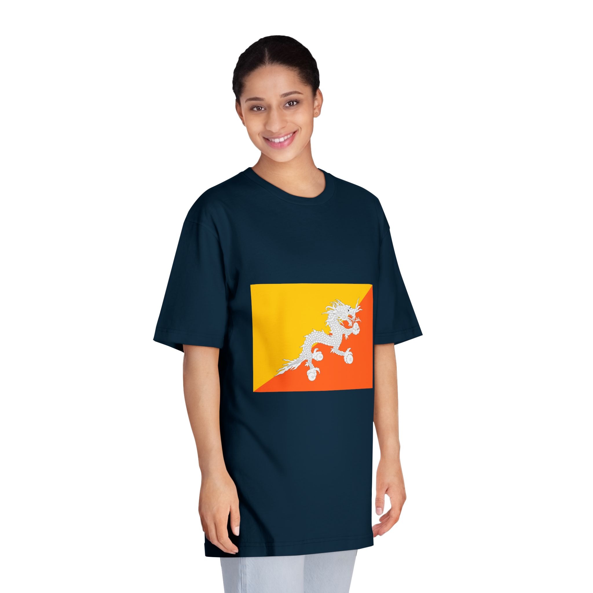 Flag of Bhutan Unisex Classic Crewneck T Shirt - Image 19