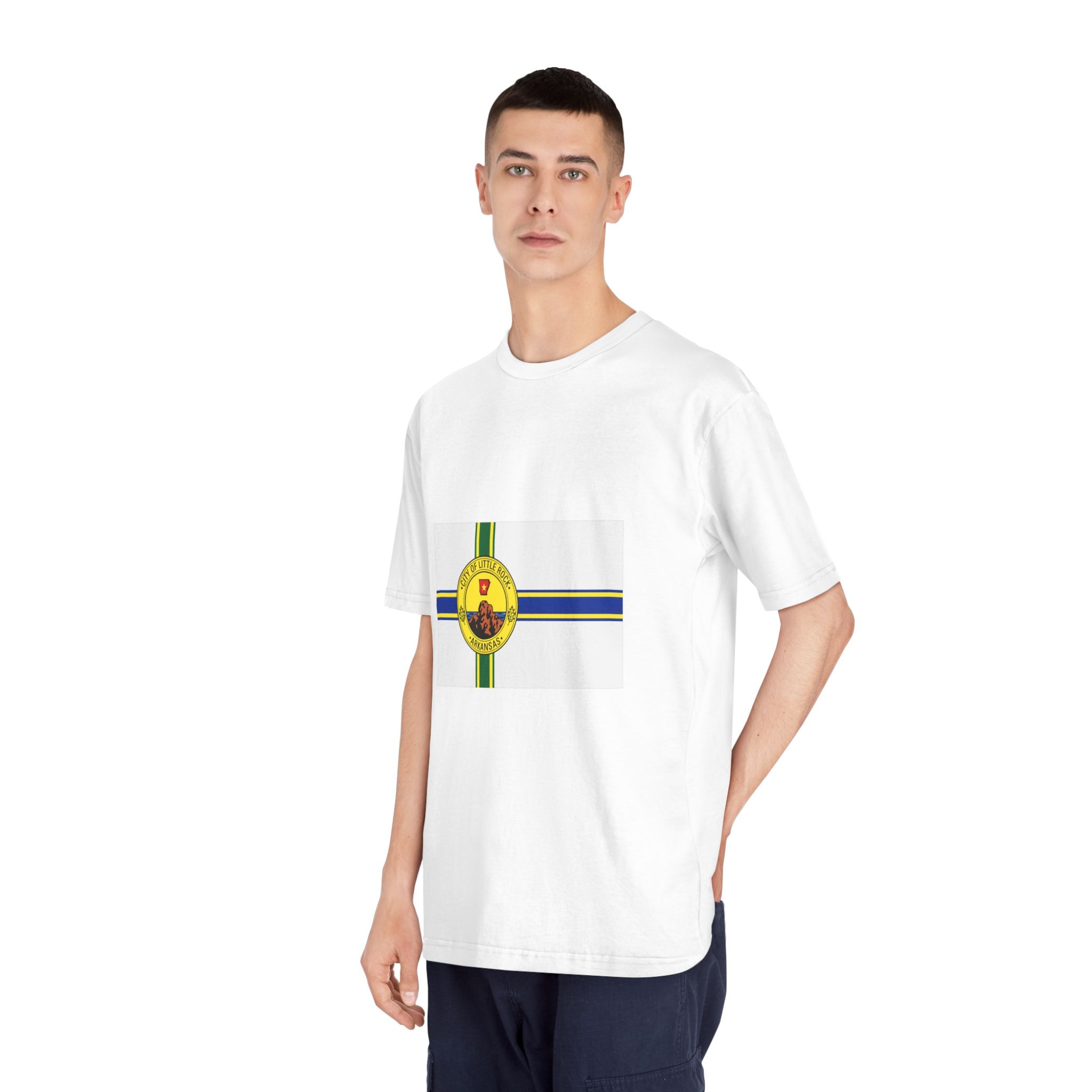 Flag of Little Rock, Arkansas Unisex Classic Crewneck T Shirt - Image 4