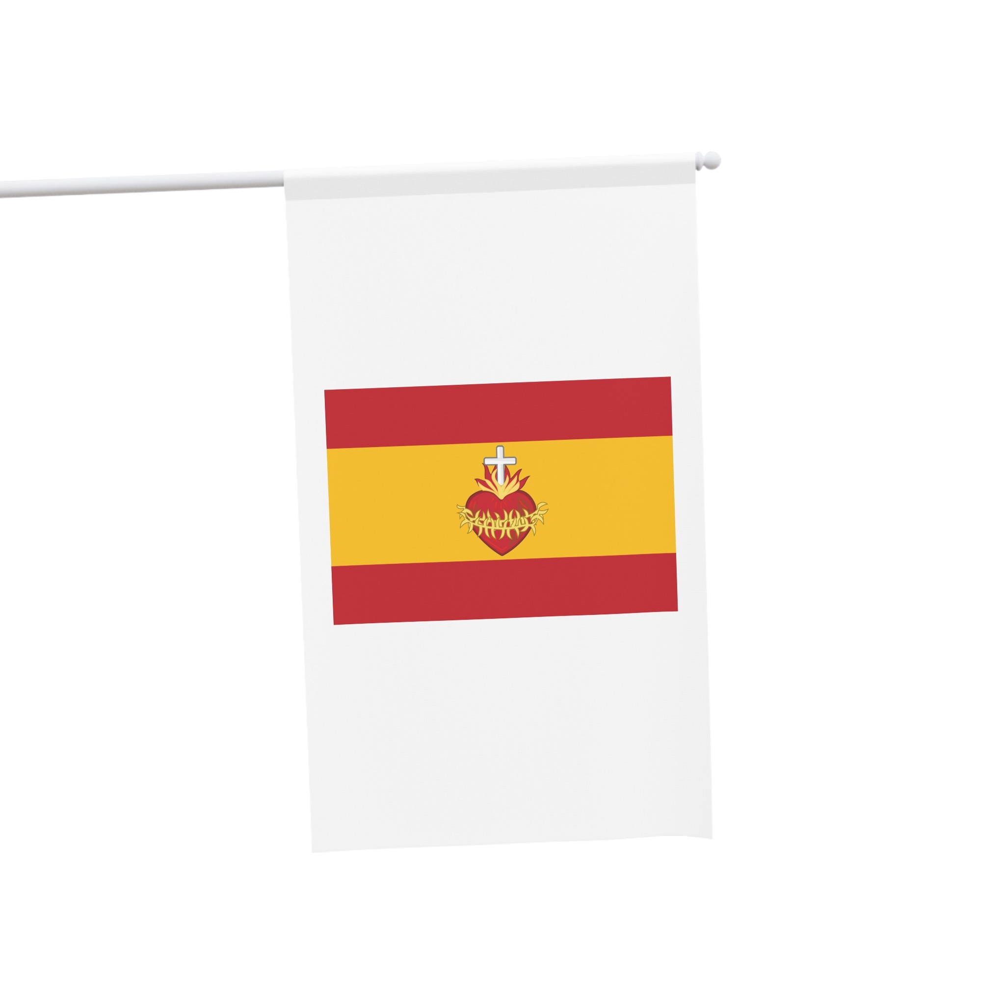 Flag of Spain According To Command of Alphonse Charles With Sacred Heart House Banner - Image 3