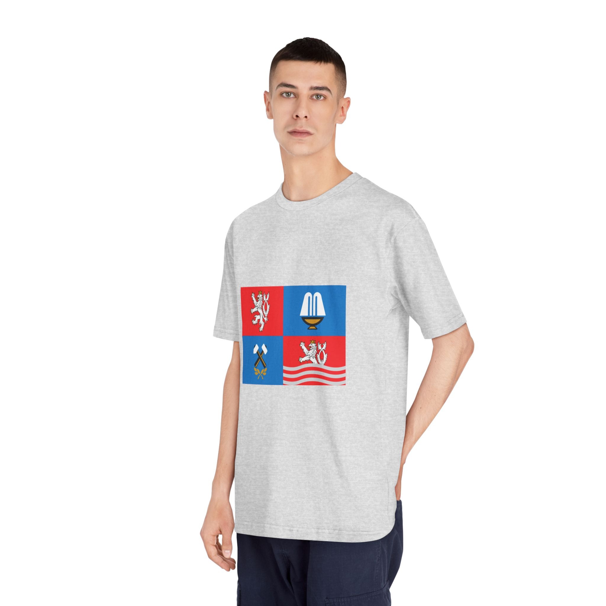 Flag of Karlovy Vary Region Unisex Classic Crewneck T Shirt - Image 16