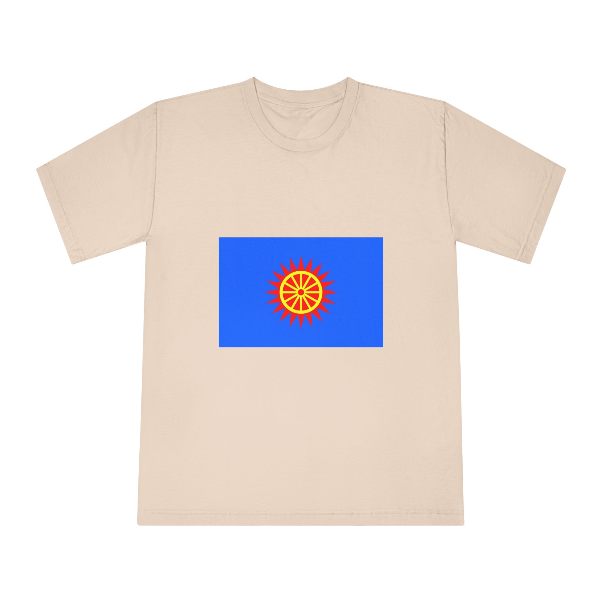 Flag of Obukhiv Raion Unisex Classic Crewneck T Shirt - Image 9