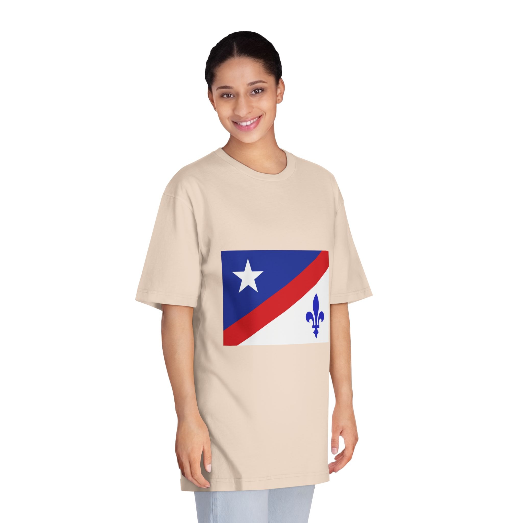 Drapeau Francoamericain Frenchamerican Tricolor Flag Symbol Francophone Comm Unisex Classic Crewneck T Shirt - Image 11