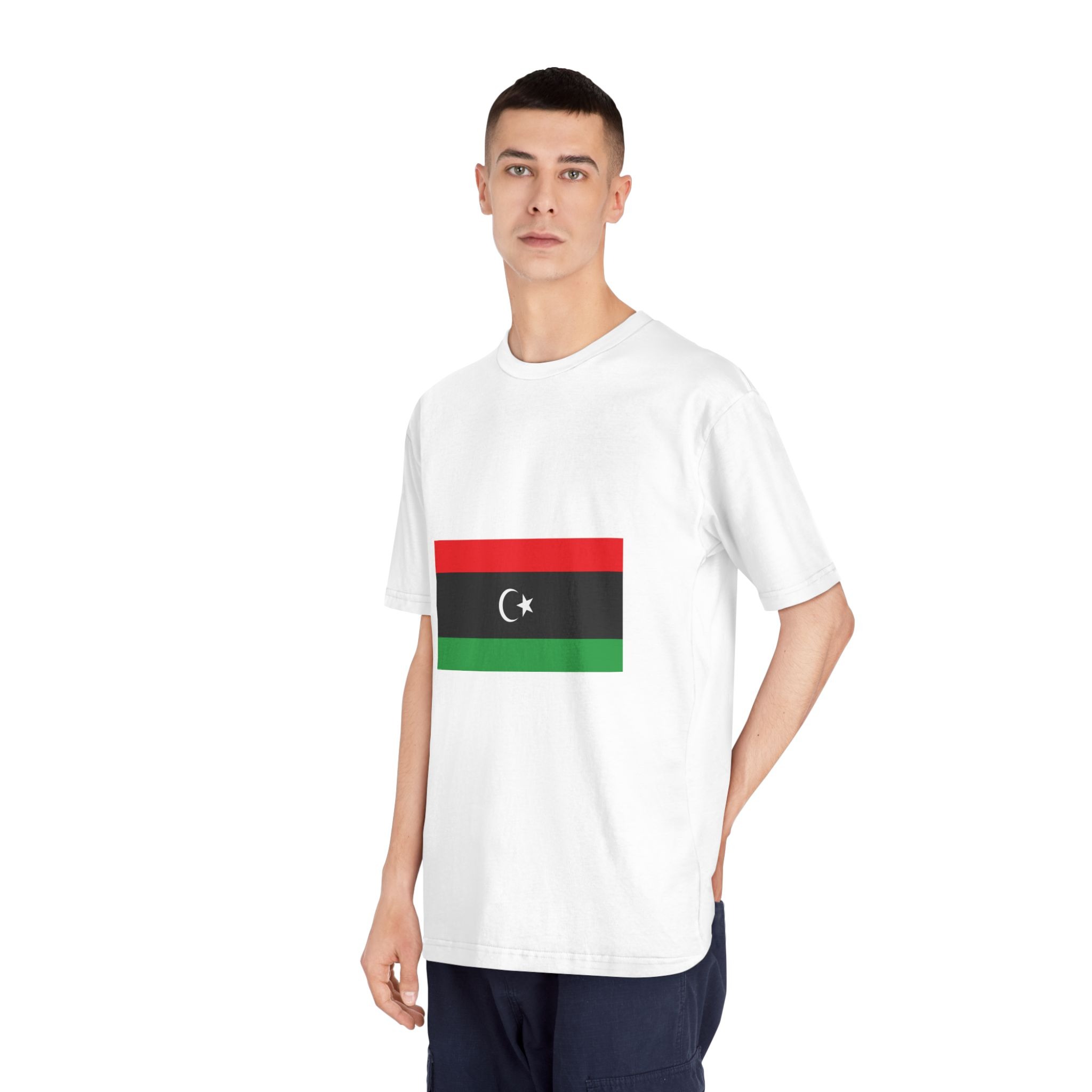Flag of Libya Unisex Classic Crewneck T Shirt - Image 4