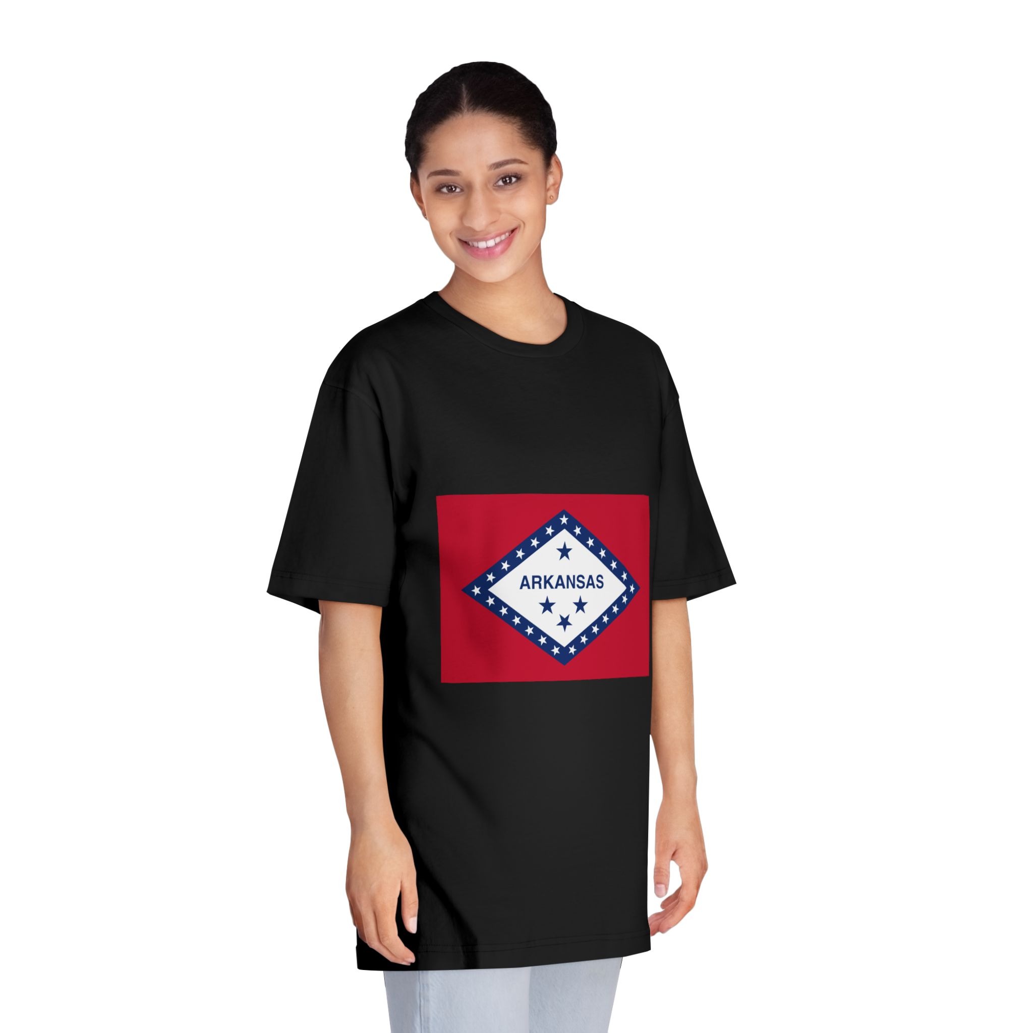 Flag of Arkansas Unisex Classic Crewneck T Shirt - Image 7
