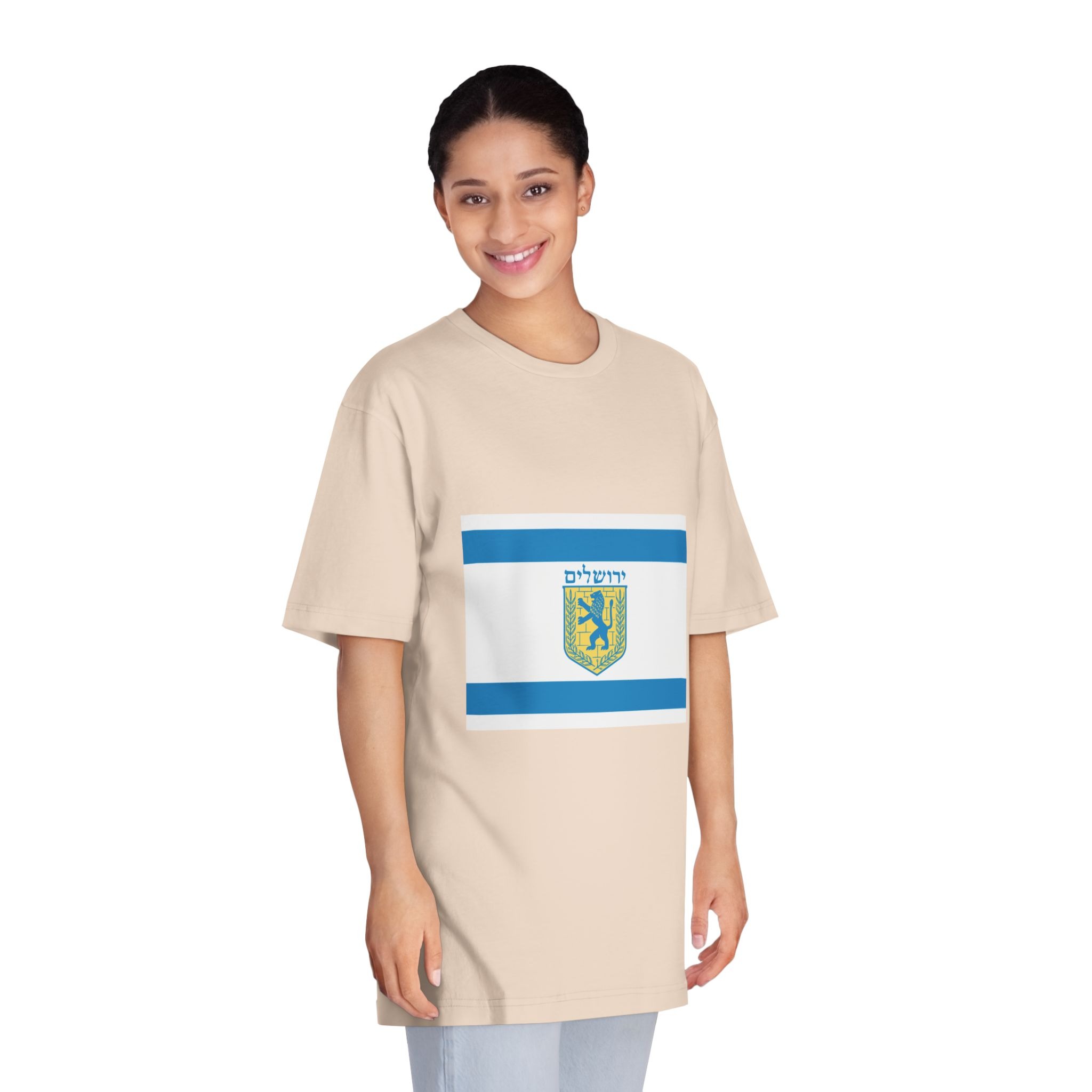Flag of Jerusalem Unisex Classic Crewneck T Shirt - Image 11