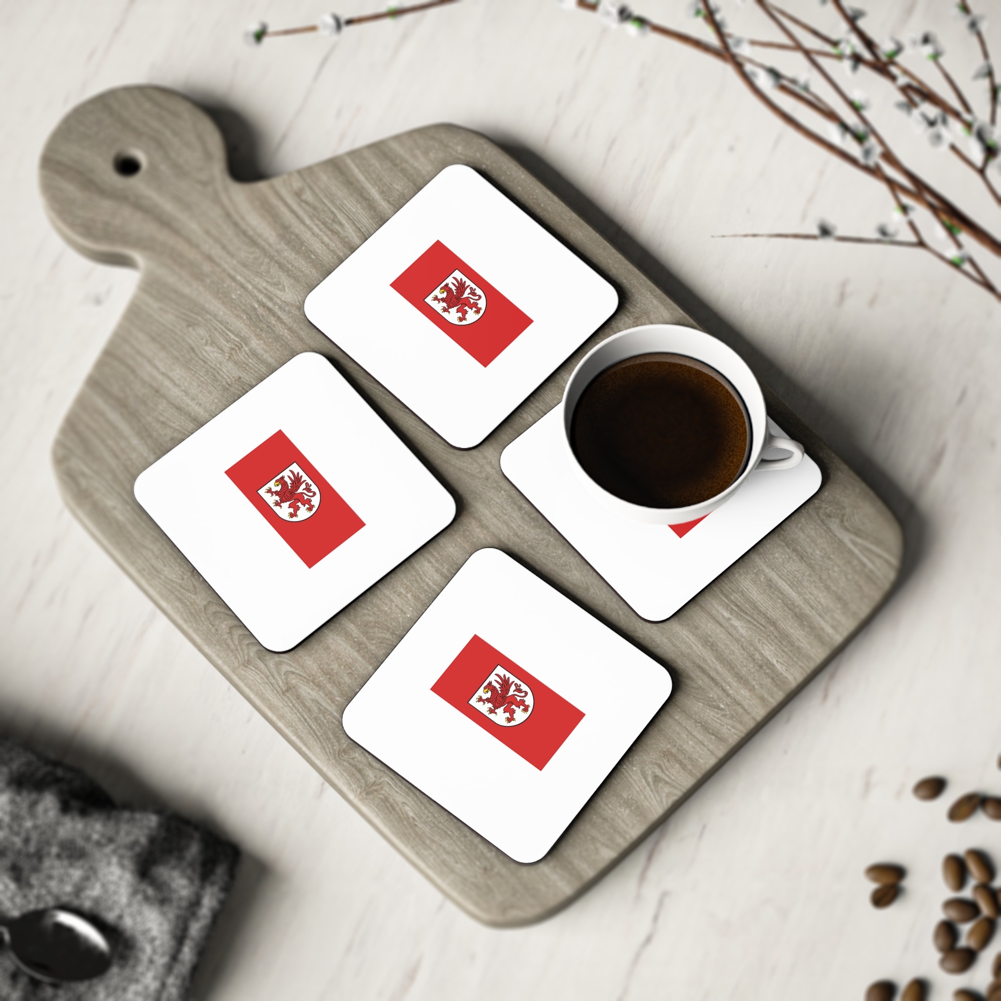 Pol Województwo Zachodniopomorskie Flag Coasters - Image 8