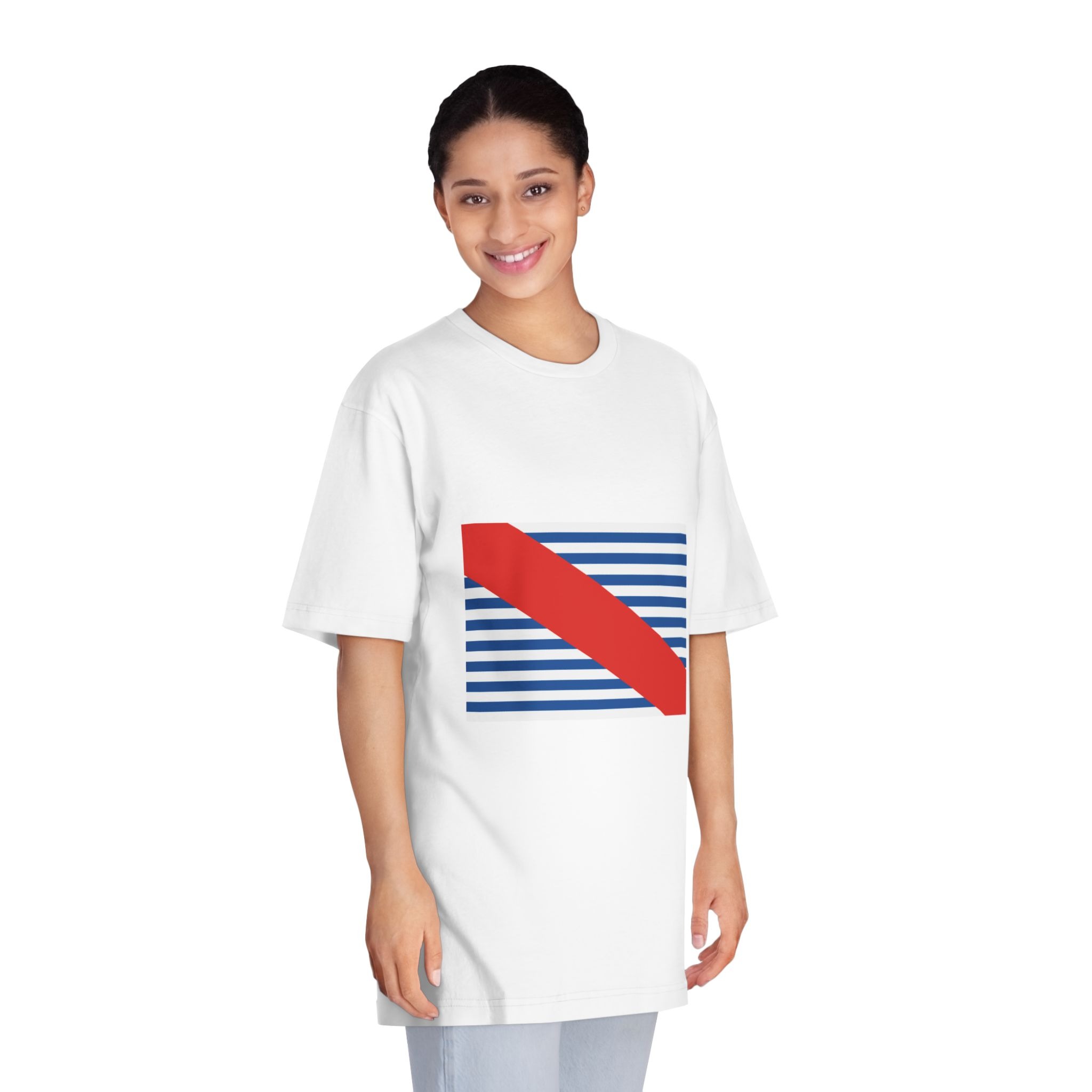 Flag of Canelones Department Unisex Classic Crewneck T Shirt - Image 3