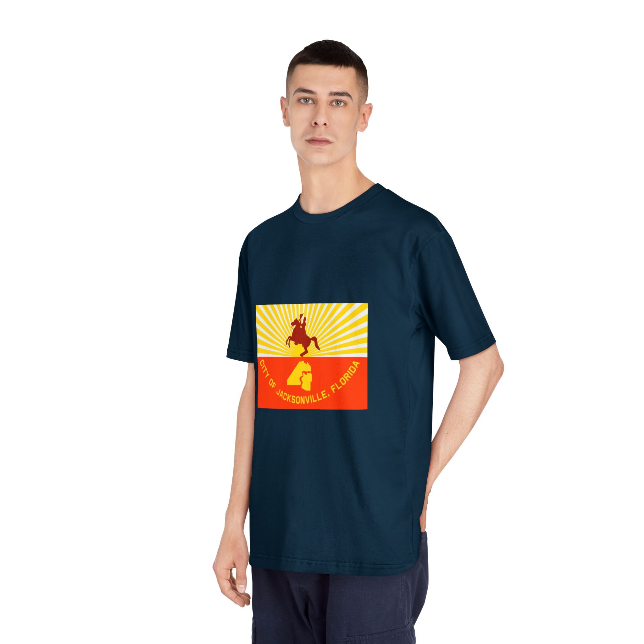 Flag of Jacksonville Florida Unisex Classic Crewneck T Shirt - Image 20