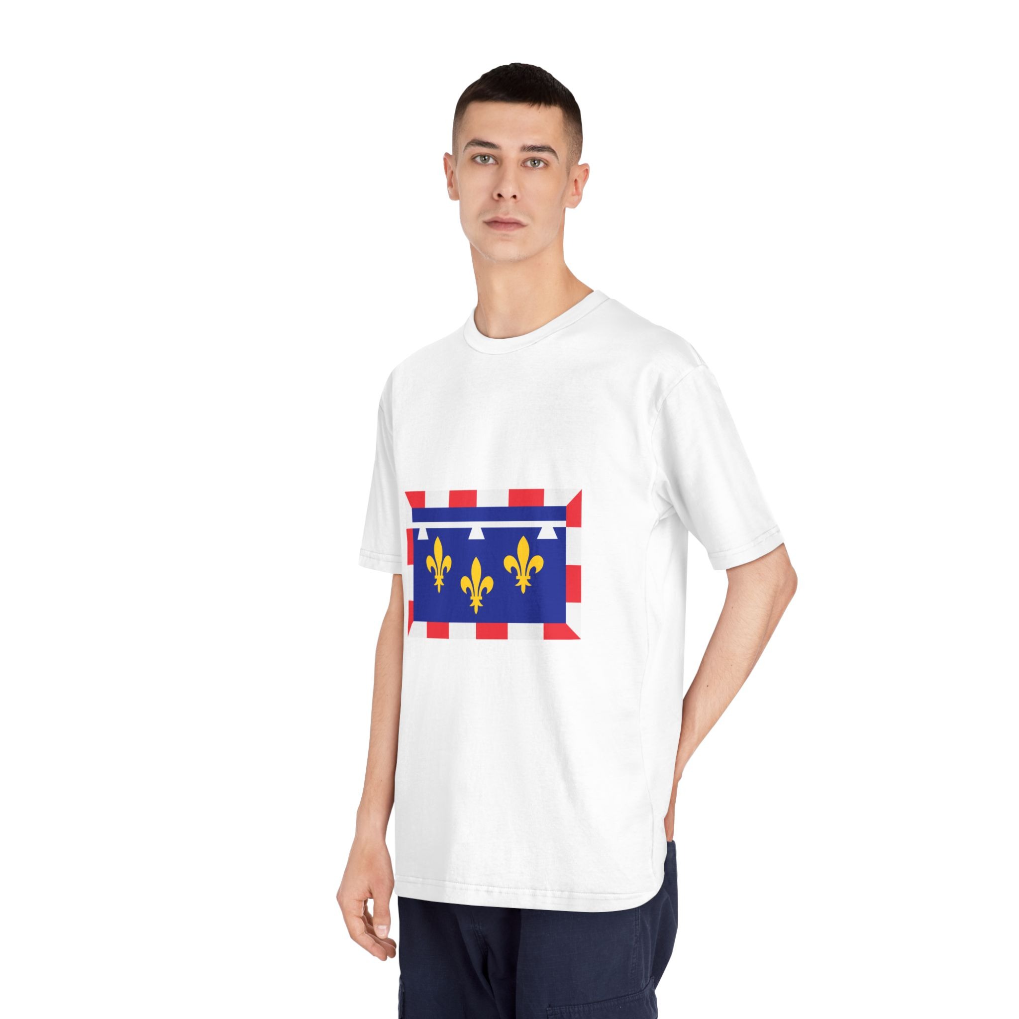 Flag of Centre Val de Loire Unisex Classic Crewneck T Shirt - Image 4