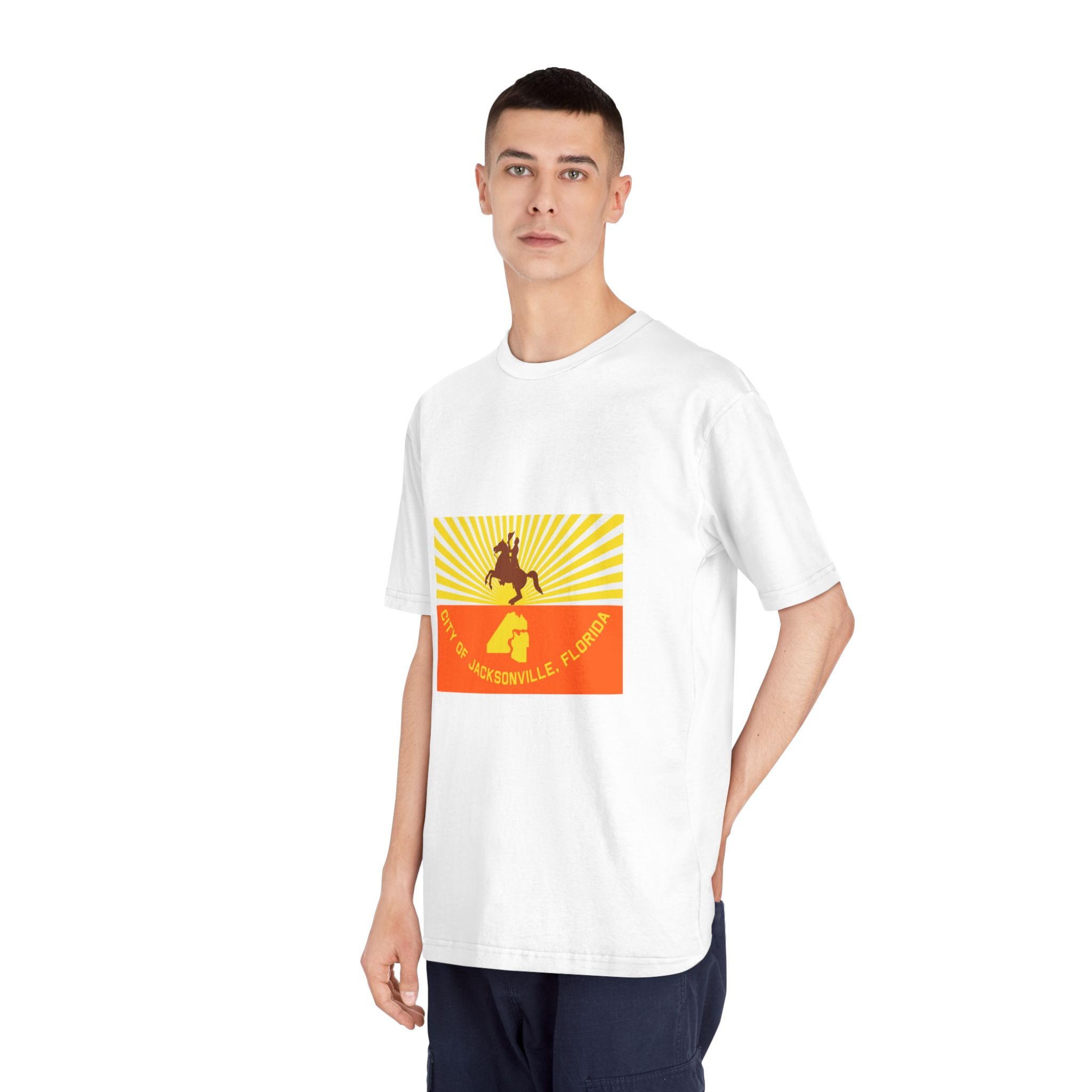 Flag of Jacksonville, Florida Unisex Classic Crewneck T Shirt - Image 4