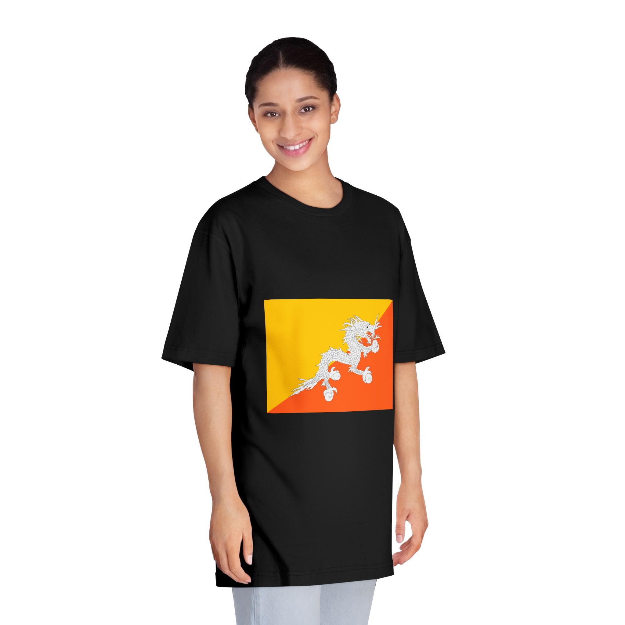Flag of Bhutan Unisex Classic Crewneck T Shirt - Image 7