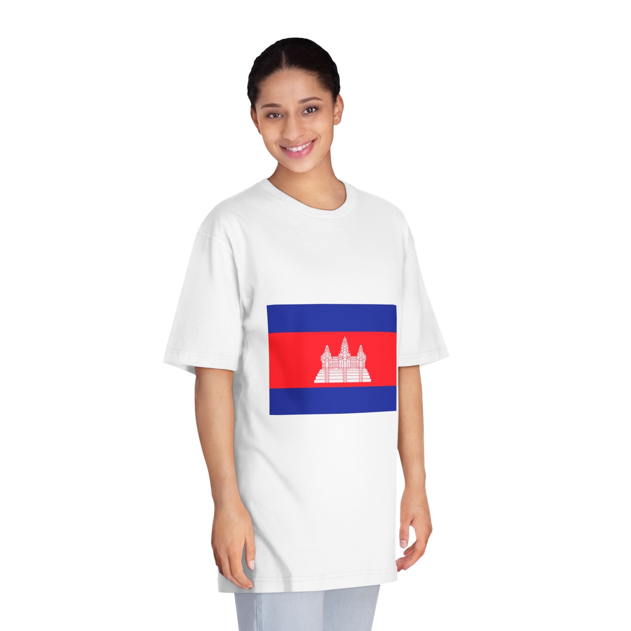 Flag of Cambodia Unisex Classic Crewneck T Shirt - Image 3