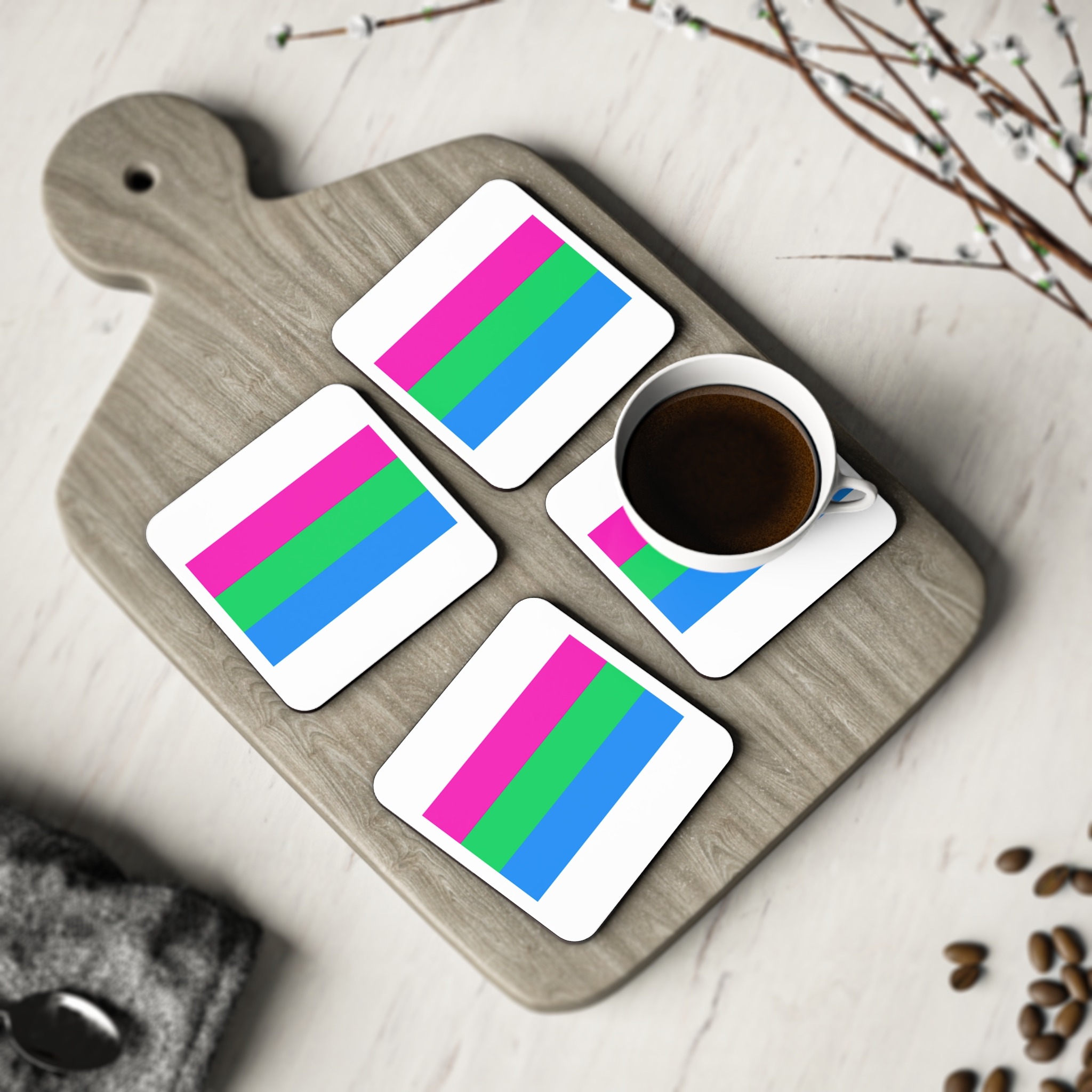 Polysexuality Pride Flag Coasters - Image 8